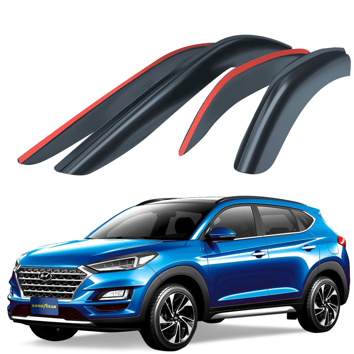 Goodyear Auto-Fußmatte Hyundai Tucson 2015-2020, Anklebbare Deflektoren, 4 Stück (4 St)