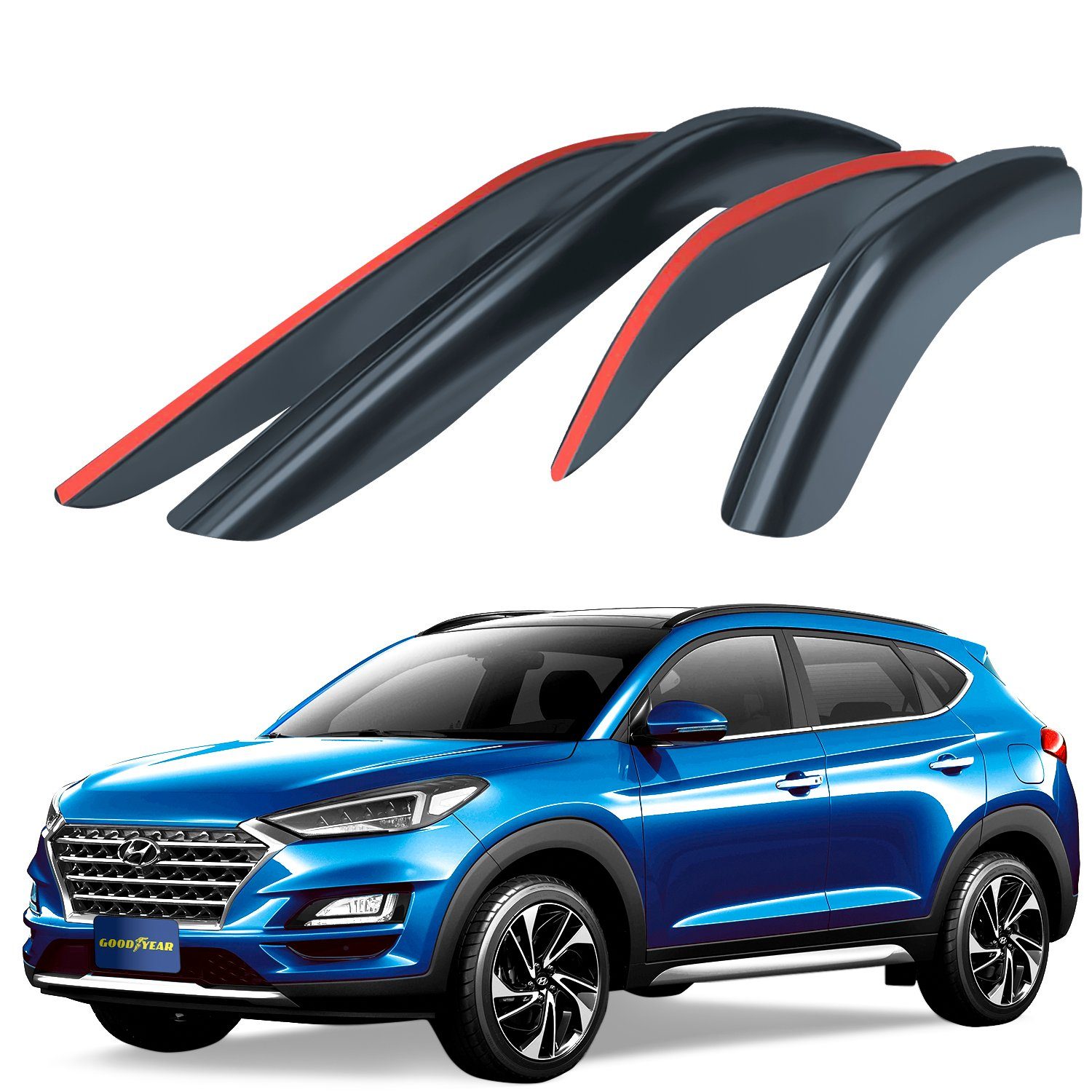 Goodyear Auto-Fußmatte Hyundai Tucson 2015-2020, Anklebbare Deflektoren, 4  Stück (4 St)