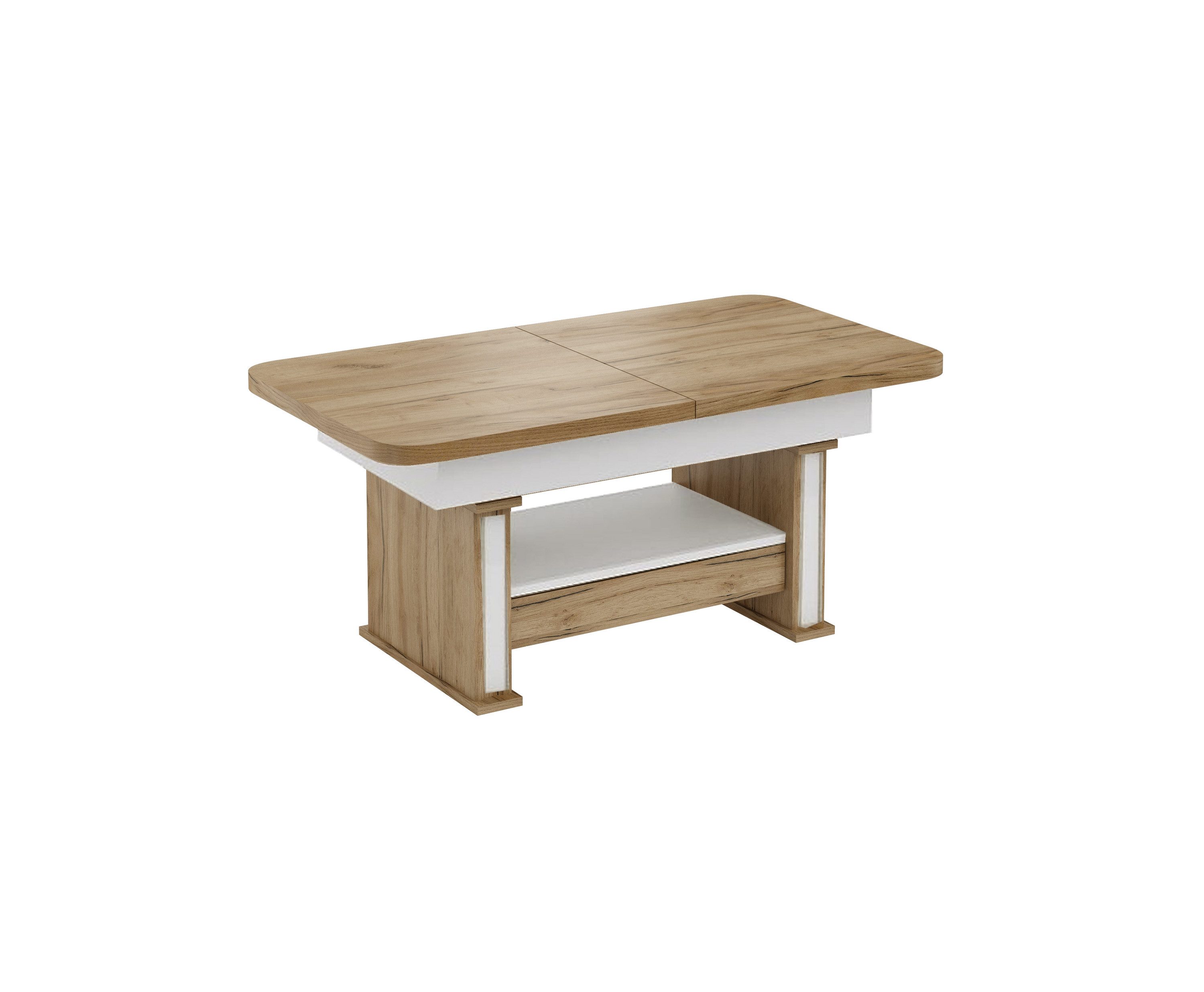 designimpex Couchtisch Design DA-555 höhenverstellbar ausziehbar 120/160/200 cm, Funktionstisch, Wohnzimmertisch, Tisch, Esstisch, Sofatisch, Schublade