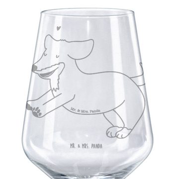 Mr. & Mrs. Panda Rotweinglas Hund Dackel - Transparent - Geschenk, braun, Herz, Sprüche, Hunde, Ro, Premium Glas, Spülmaschinenfest
