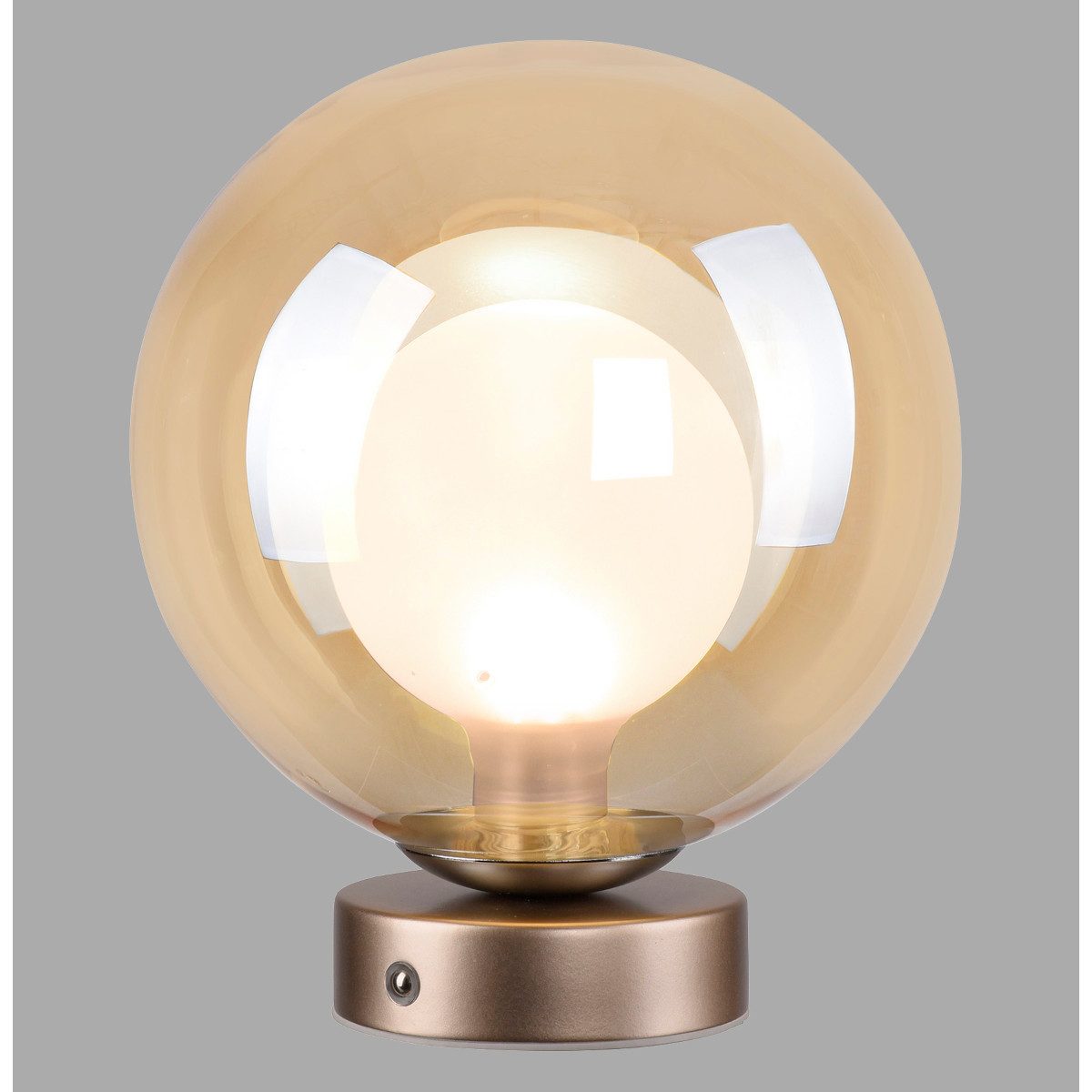 Paul Neuhaus LED Tischleuchte Pop-Up, Touchdimmer, LED fest integriert, Warmweiß, Akkubetrieb, Amber o. Rauchglas, Fernbedienung, Memory-Funktion