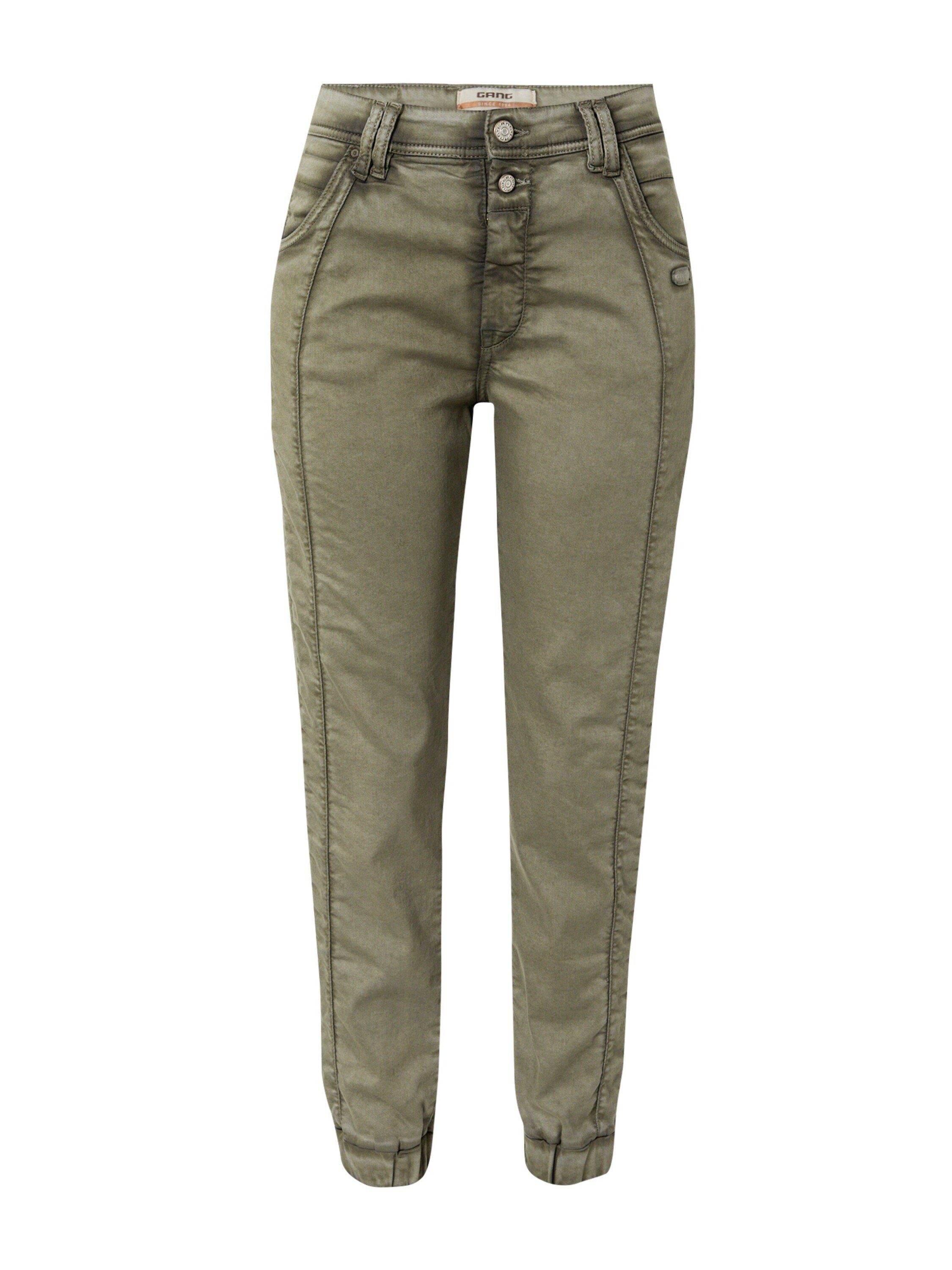 GANG Tapered-fit-Jeans RAFFAELA (1-tlg) Plain/ohne Details 6612 green thyme bij