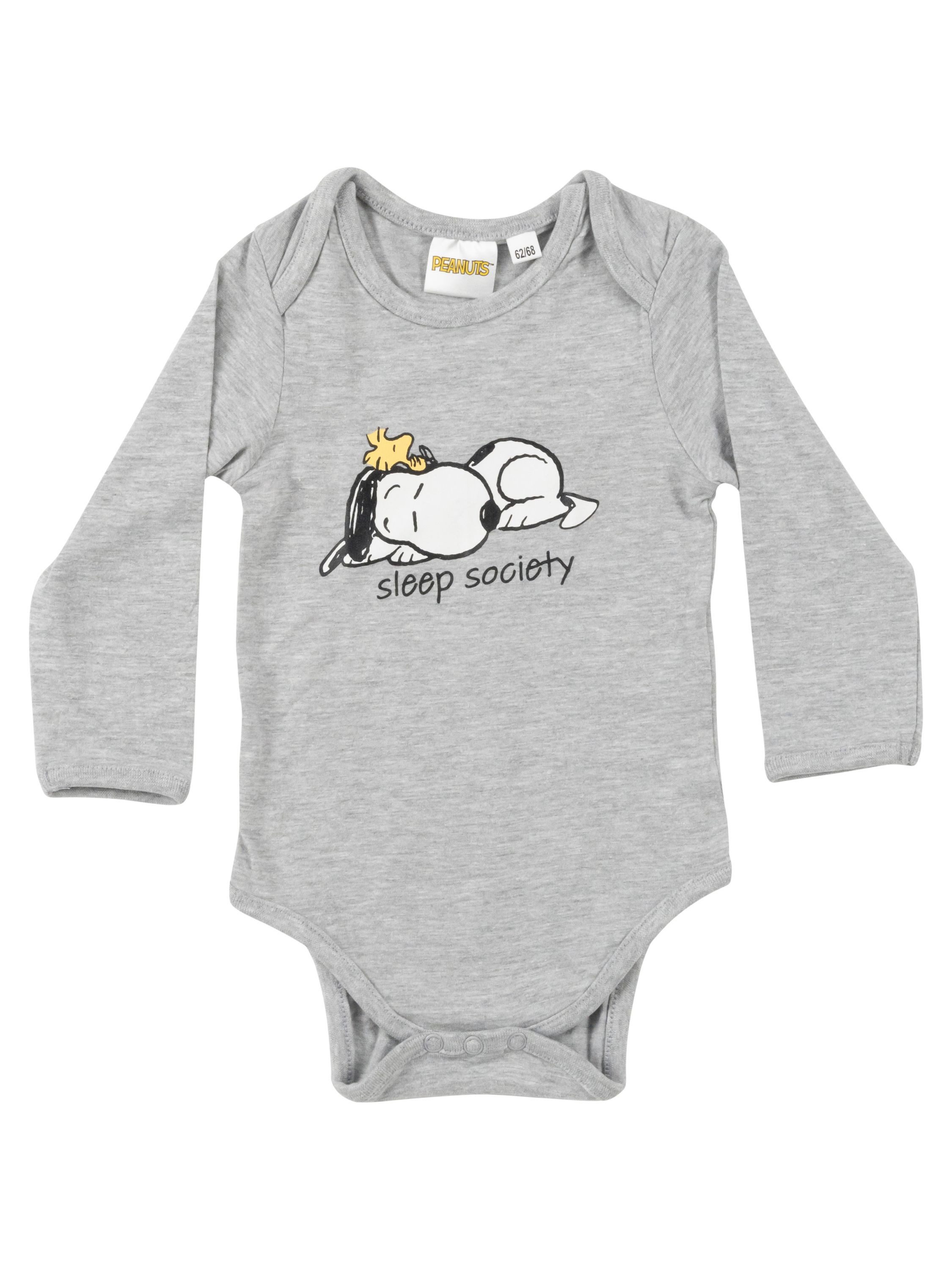 United Labels® Body 2er Set Peanuts Snoopy Baby Body Strampler Schlafstrampler Langarm
