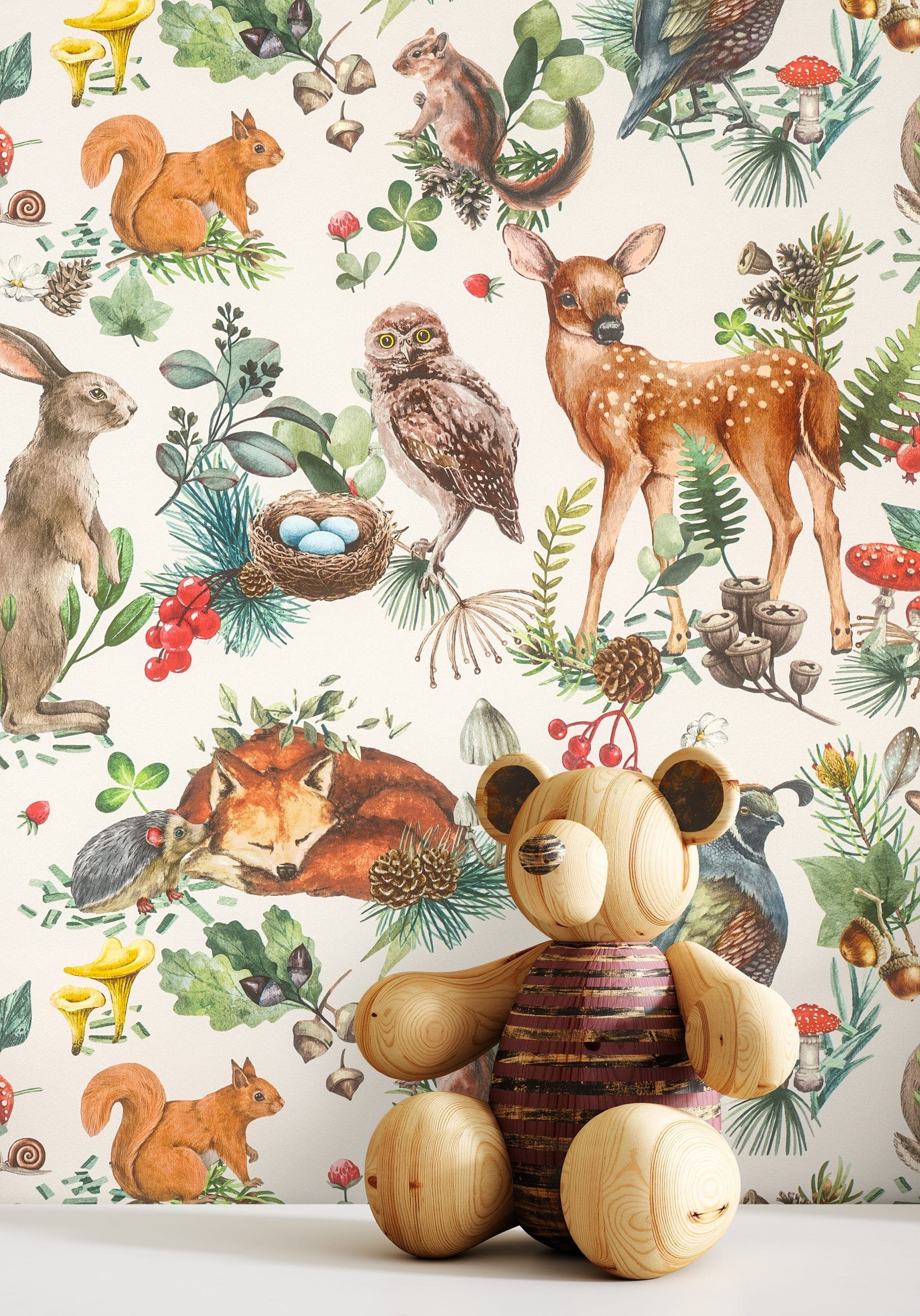 Newroom Vliestapete, Creme Tapete Kinder Tiere günstig online kaufen