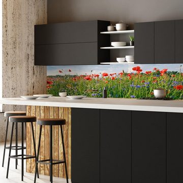 wandmotiv24 Küchenrückwand Blumenwiese, (1-tlg), Premium Hartschaum Nischenrückwand in versch. Größen