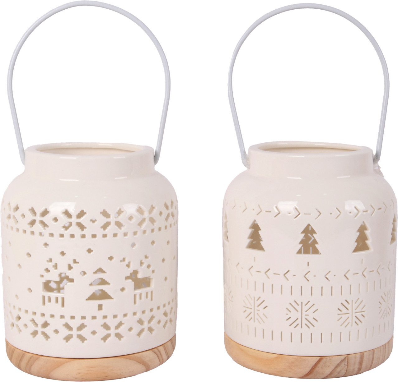 Trend Line Windlicht Windlicht Weihnachten mit Griff Keramik Ø 12 x 16 günstig online kaufen