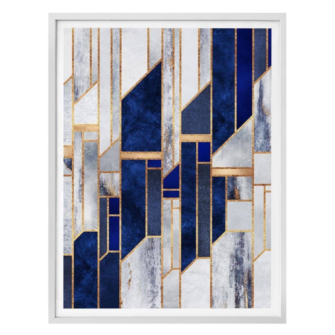 Poster Poster Fredriksson Art Déco Kunstdruck Blau Winterhimmel
