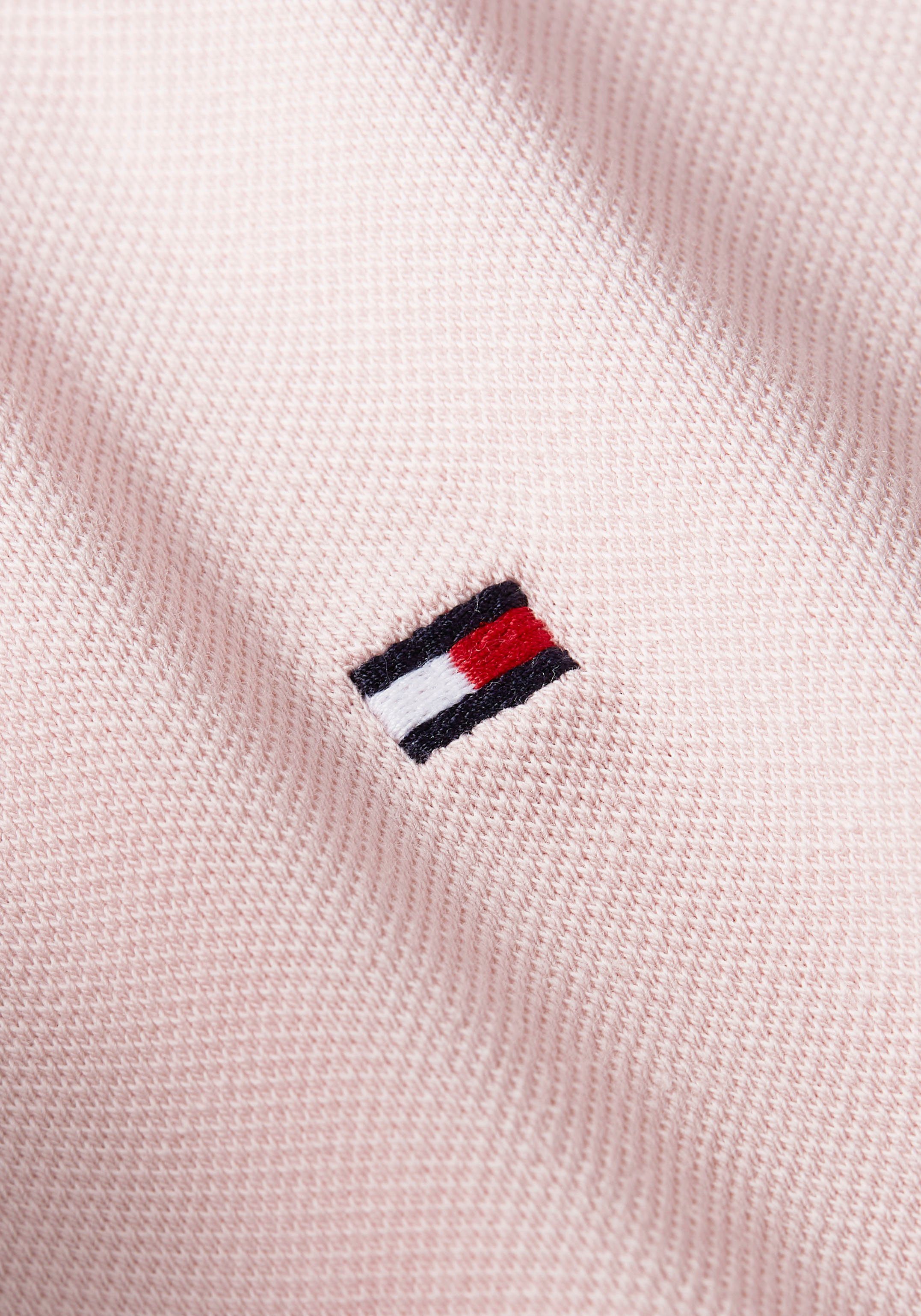 Whimsy SS Hilfiger Hilfiger Tommy POLO Pink dezenter Tommy SLIM Logostickerei mit 1985 PIQUE Poloshirt