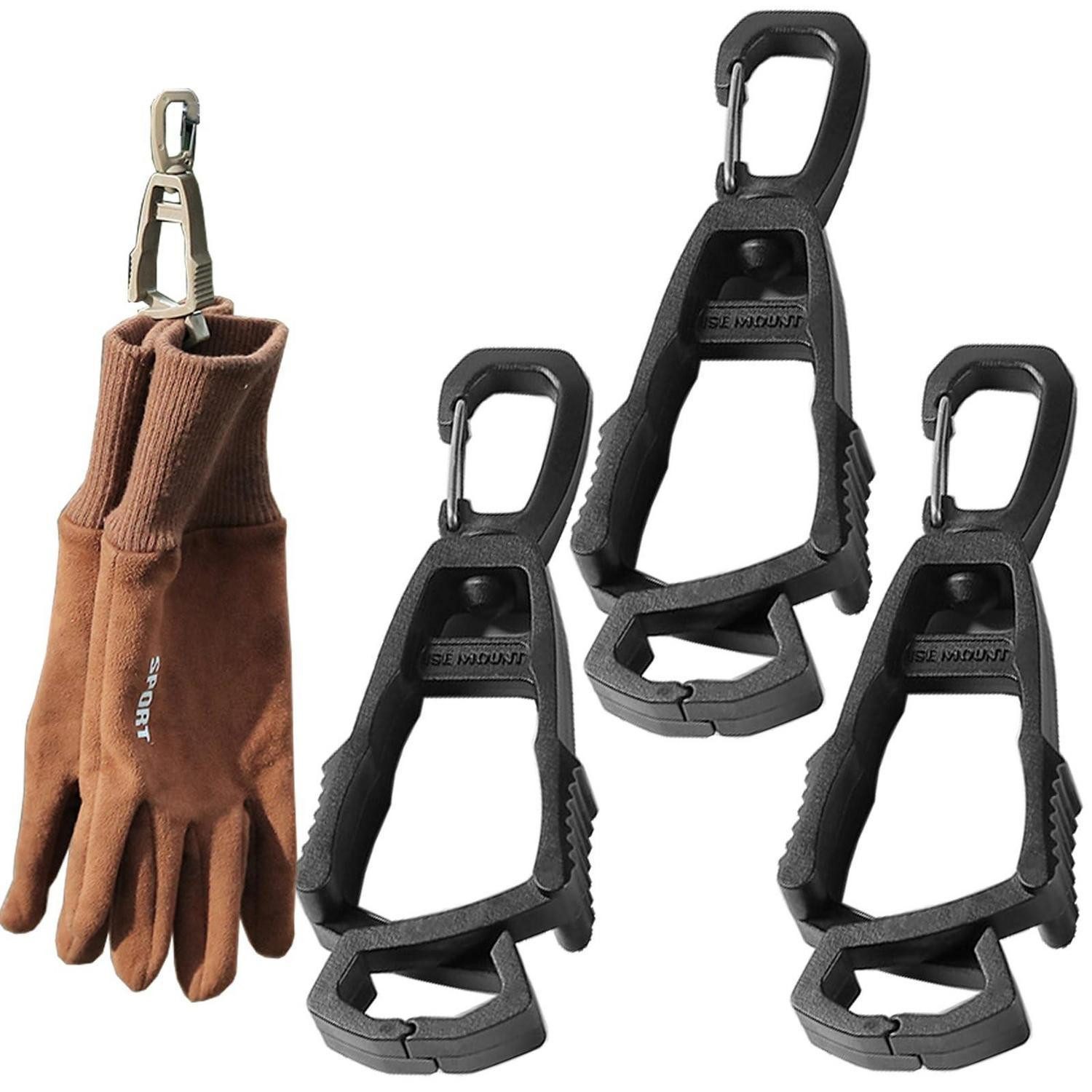 LuxusKollektion Werkzeughalter Handschuhclip-Set 3-tlg. Schwarz