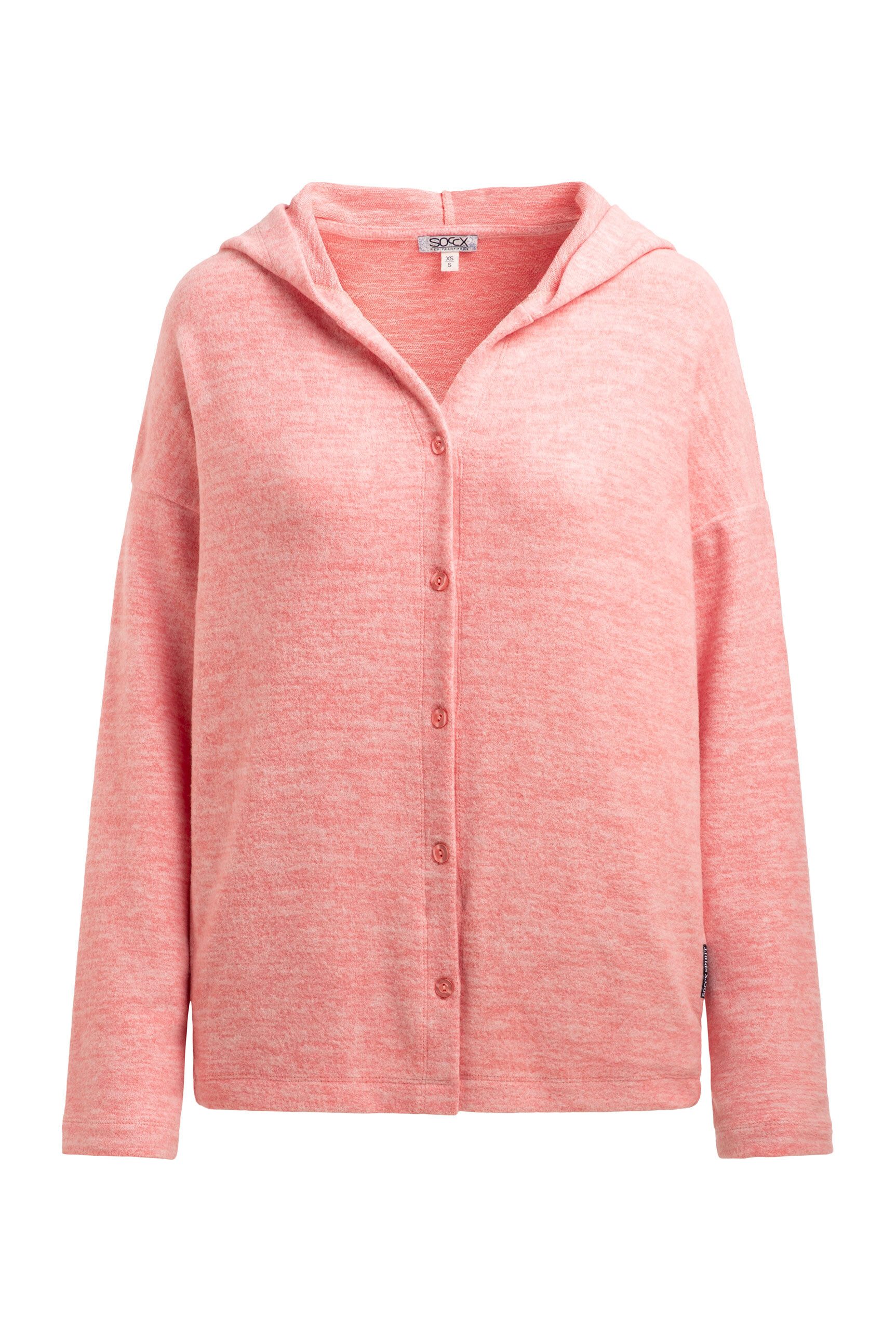 SOCCX Kapuzenstrickjacke aus Feinstrick