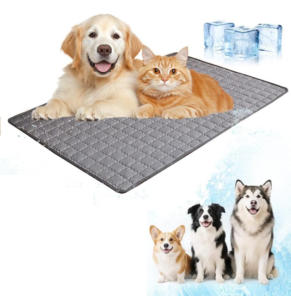 Ledander Hundematte Kühlmatte für Hunde und Katzen,auslaufsicher, langlebig und waschbar, selbstkühlende Sommermatte, faltbar,geeignet für Käfig, Sofa und Auto