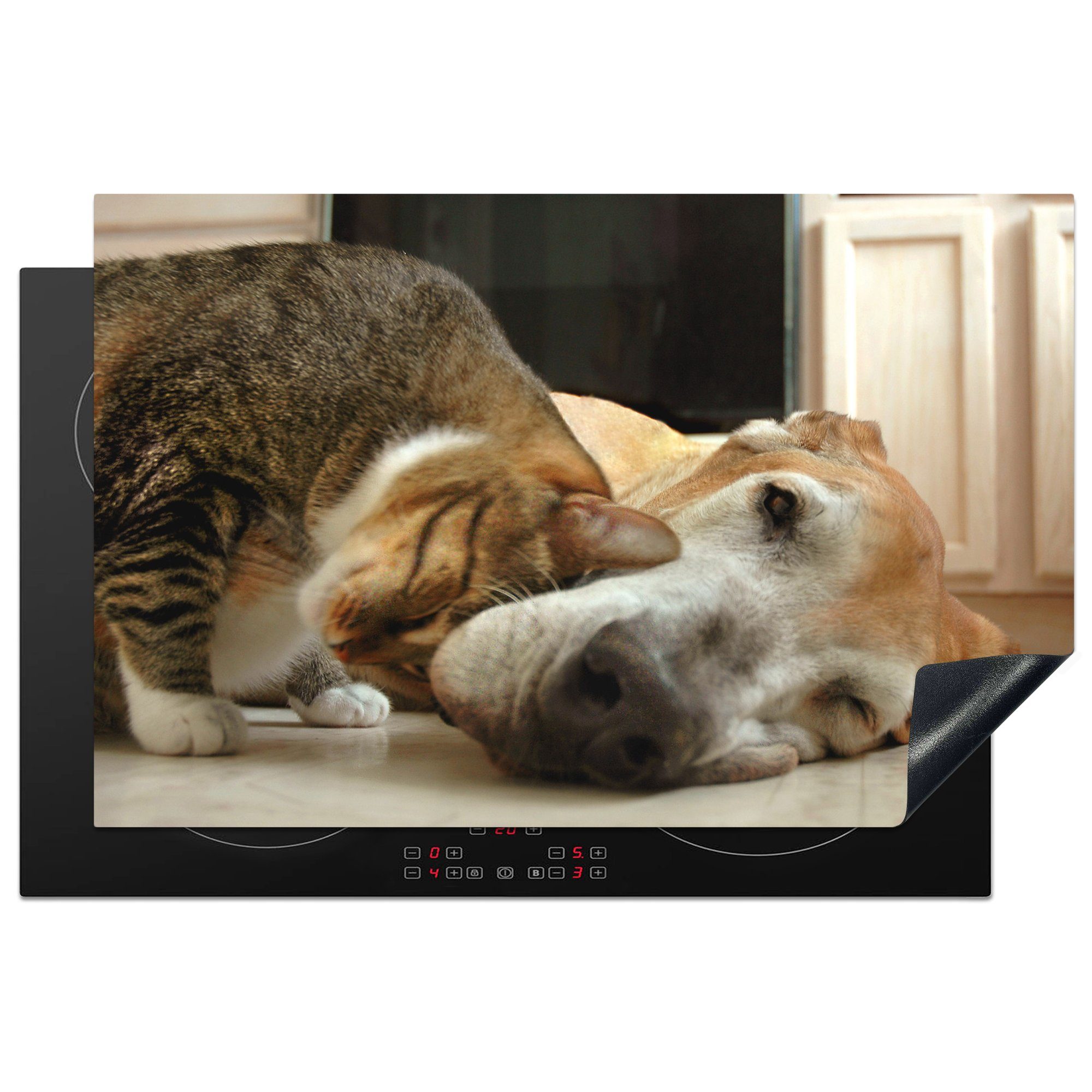 MuchoWow Herdblende-/Abdeckplatte Katze küche, - cm, Ceranfeldabdeckung - tlg), Induktionskochfeld Schutz die Tiere, (1 für Hund Vinyl, 81x52