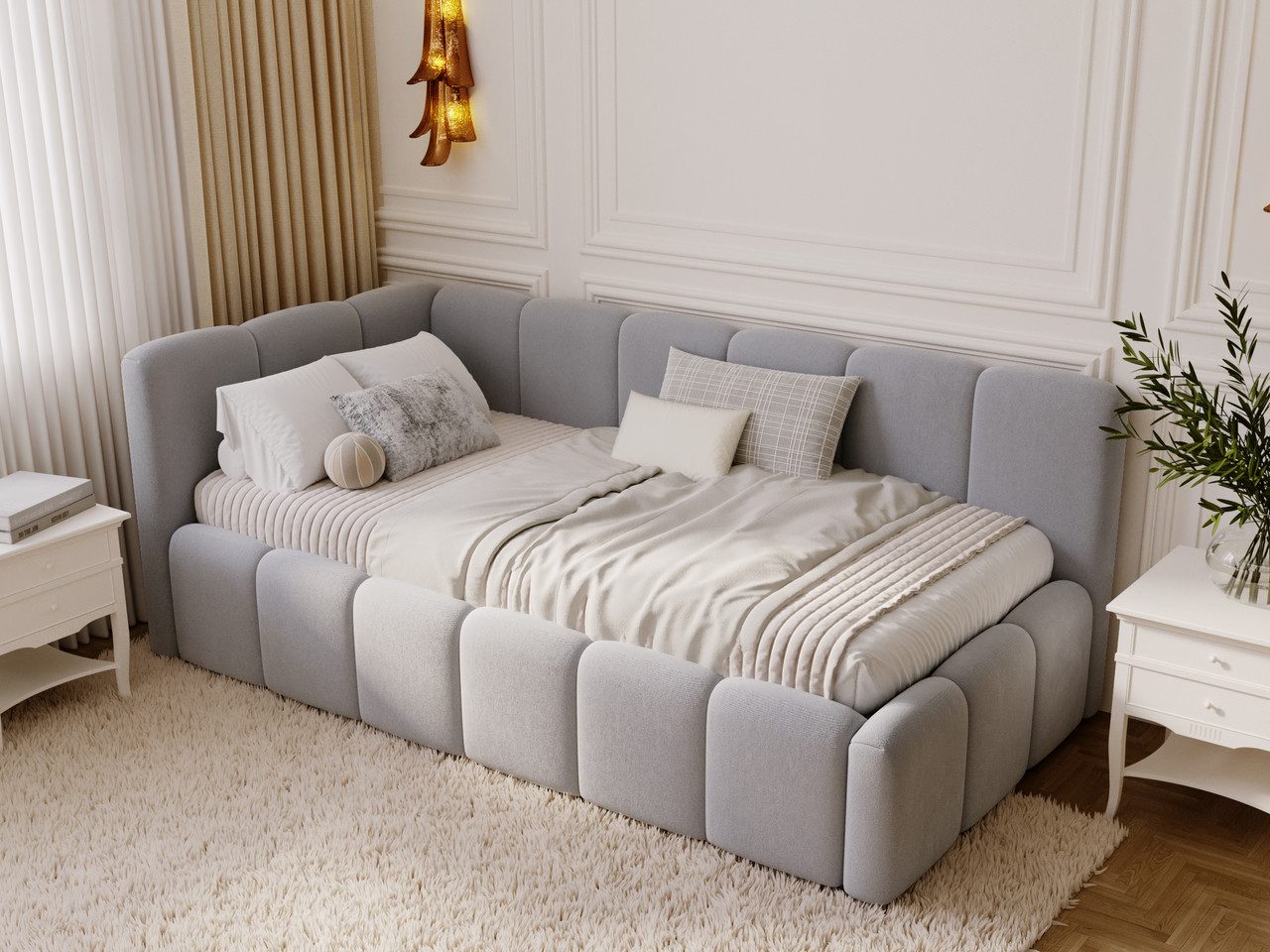 GrainGold Jugendbett Cloud One (Set, Jugendbett, Lattenrost, Bettkasten), mit Bettkasten, mit Holzlattenrost, Modern Stil
