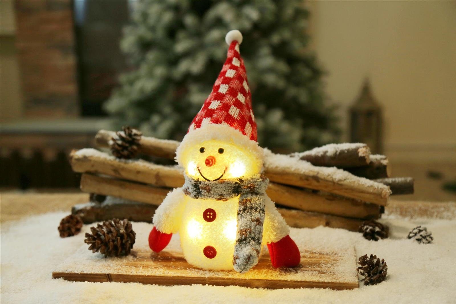 Bambelaa! Weihnachtsfigur Schneemann "Snowy" Deko LED Weihnachten Beleuchtet Weihnachten Figuren
