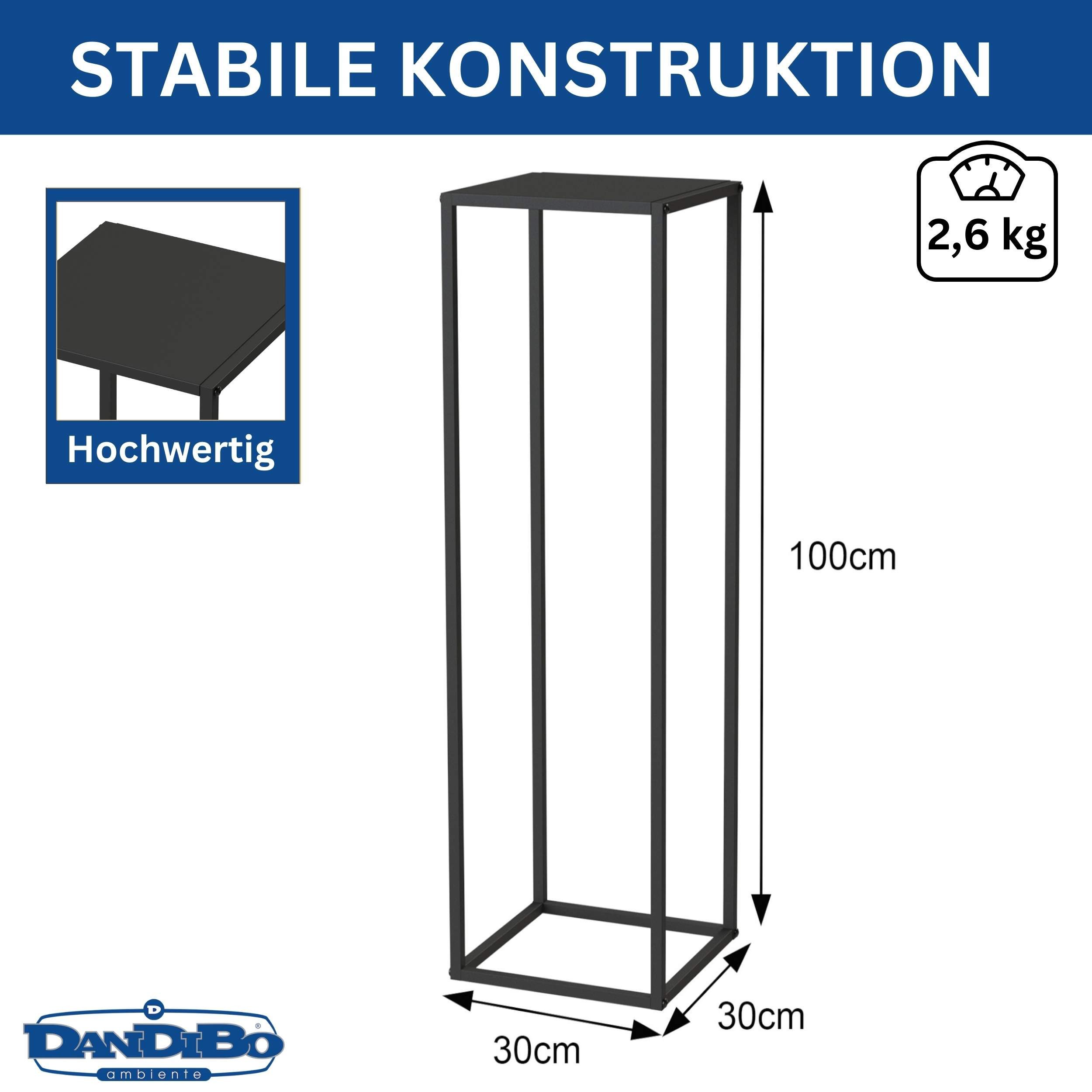 DanDiBo Blumenhocker Metall Schwarz Eckig 96587 Pflanzenständer Hoch Beistelltisch (1 St), Blumenhocker Design Modern Pflanzenhocker