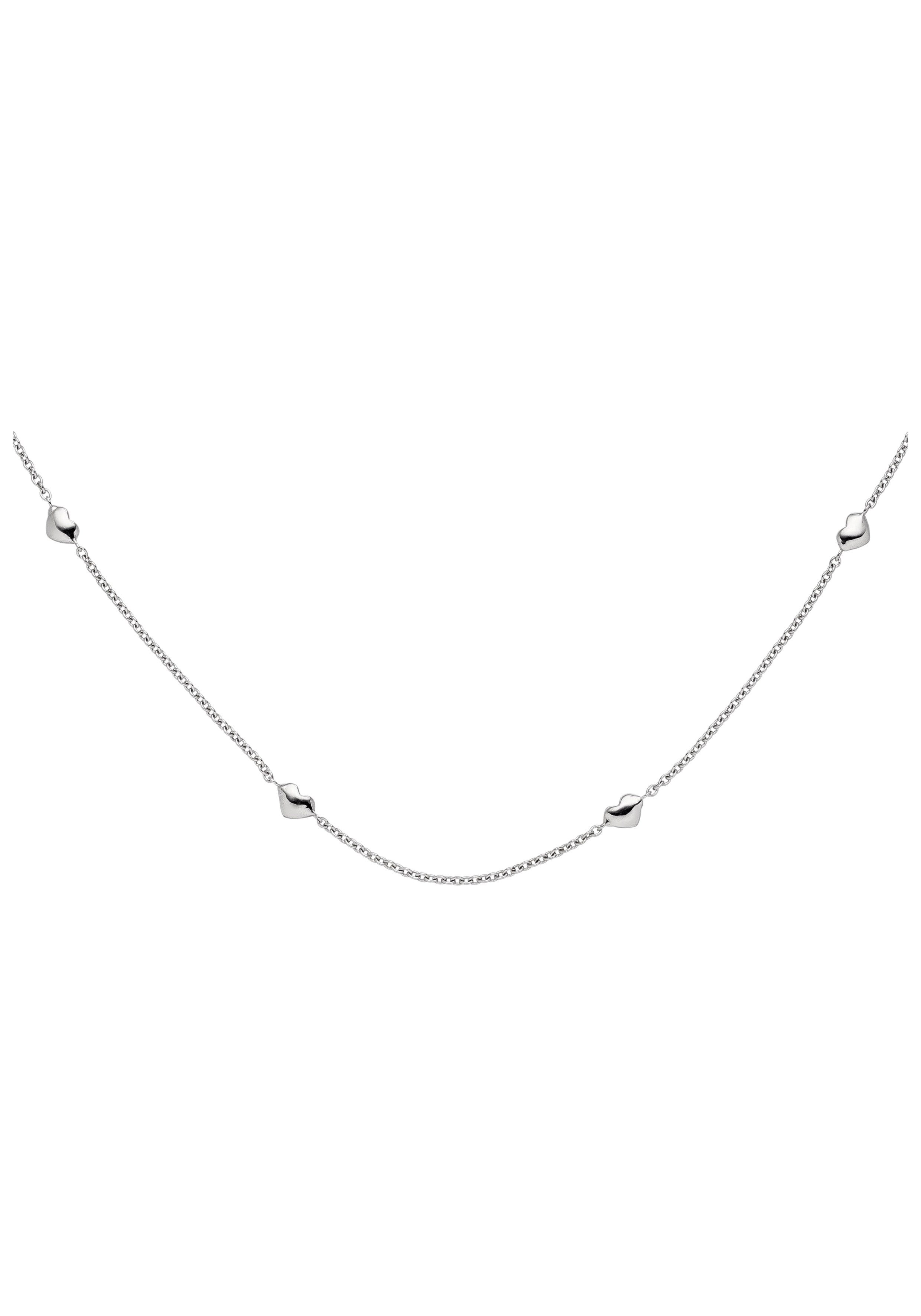 JOBO Collierkettchen Herz, 585 Weißgold...