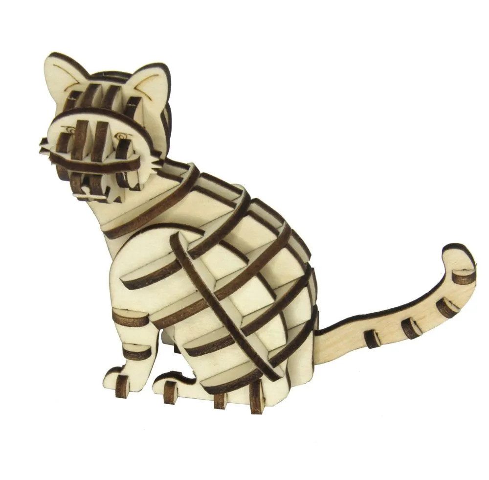 SOL-EXPERT group Modellbausatz 3D Holz Bausatz Katze, sitzend