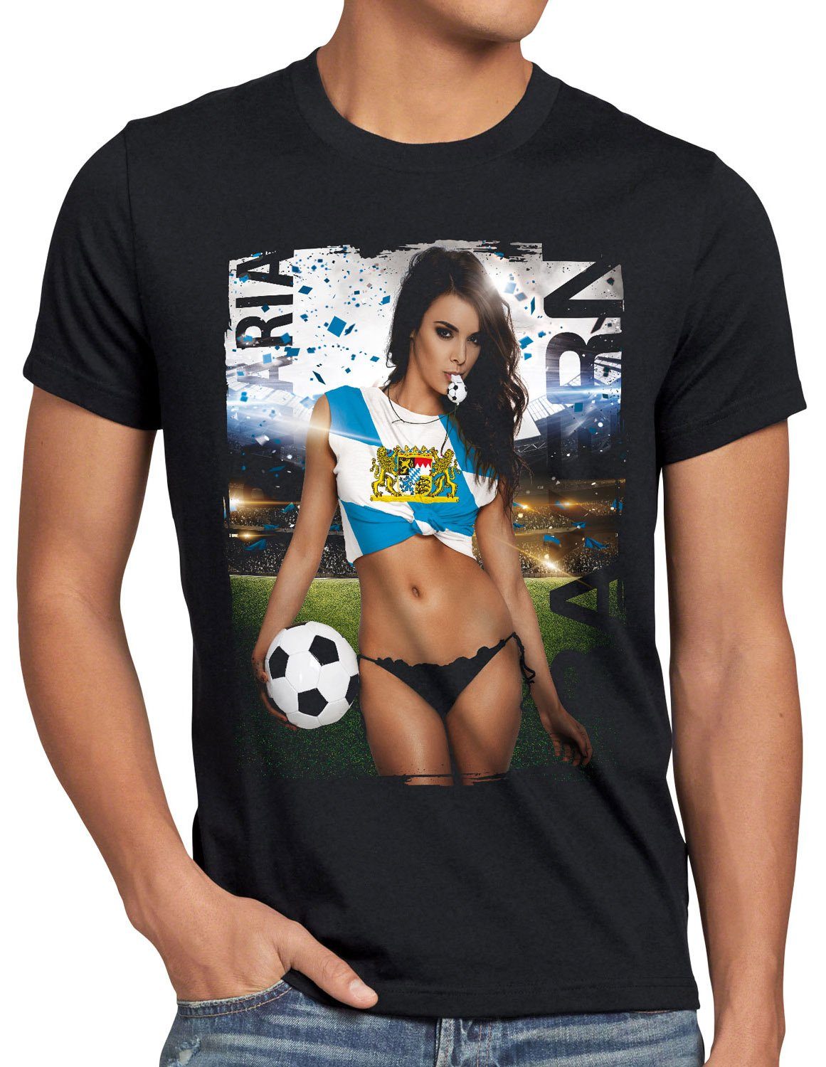 style3 Print-Shirt Bayern Fussball Girl Herren T-Shirt München Oktoberfest EM 2024 Fan