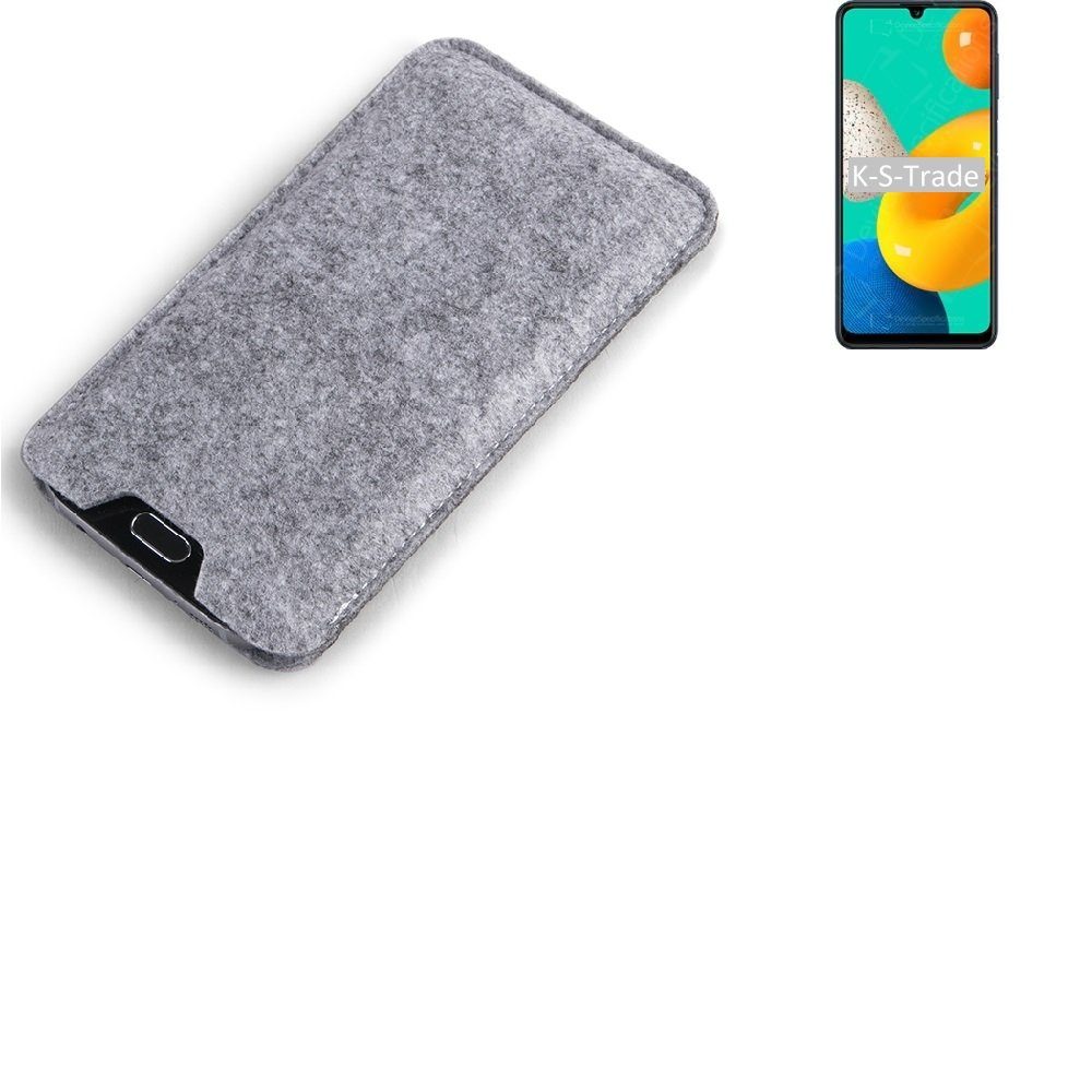K-S-Trade Handyhülle für Samsung Galaxy M32, Filz Handyhülle Schutzhülle Filztasche Filz Tasche Case Sleeve
