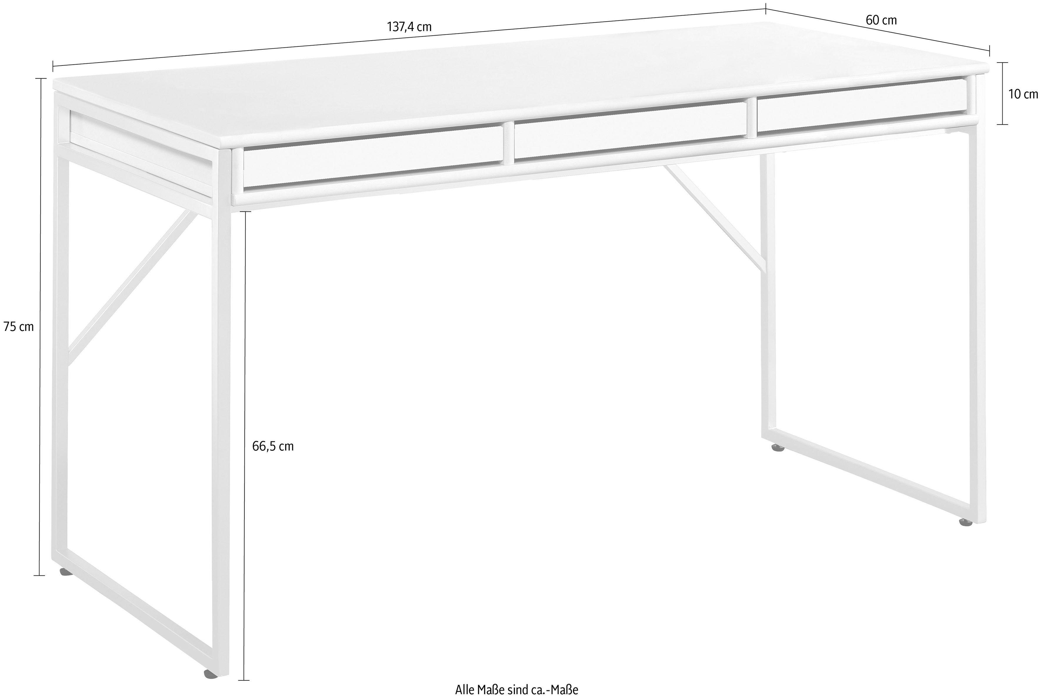Hammel Furniture Schreibtisch Mistral Bürotisch, Arbeitstisch, Tisch, Computertisch, mit Gestell, B: 137,4 cm, Designmöbel