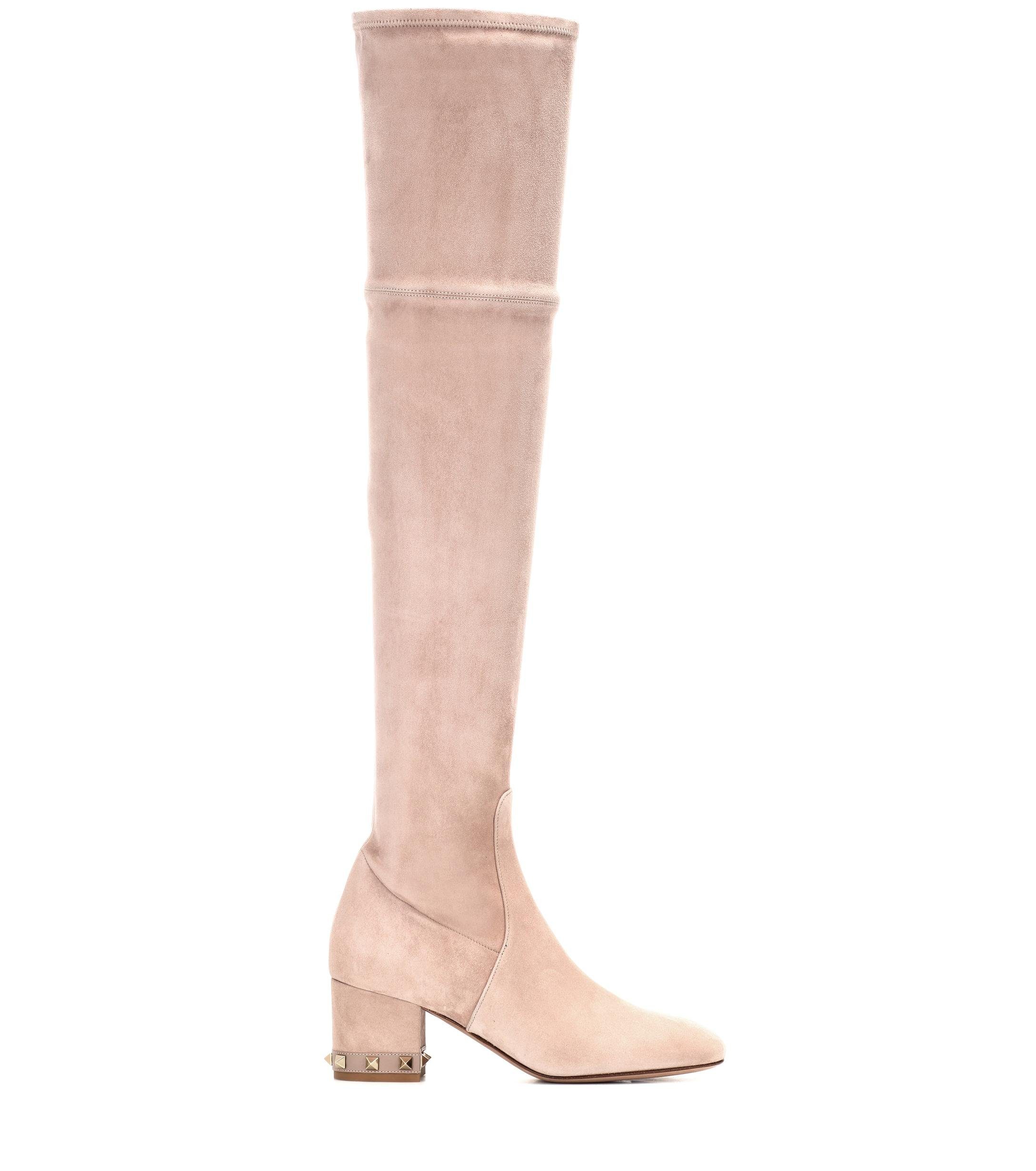 Valentino PW2S0E84 Overkneestiefel Wildleder Rose