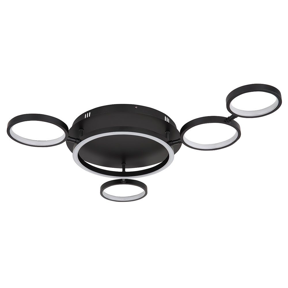 GLOBO LIGHTING LED Deckenleuchte, LED-Leuchtmittel fest verbaut, Warmweiß, Deckenlampe Strahler Leuchte drehbar LED 29 Watt Ring-Design schwarz
