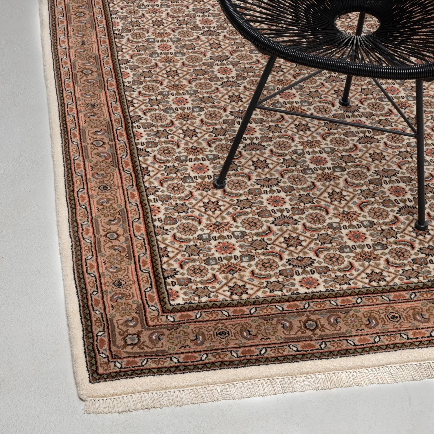 RUG N' ROLL Orientteppich Indo Herati, klassisch, strapazierfähig, pflegeleicht, Rechteckig, handgeknüpft