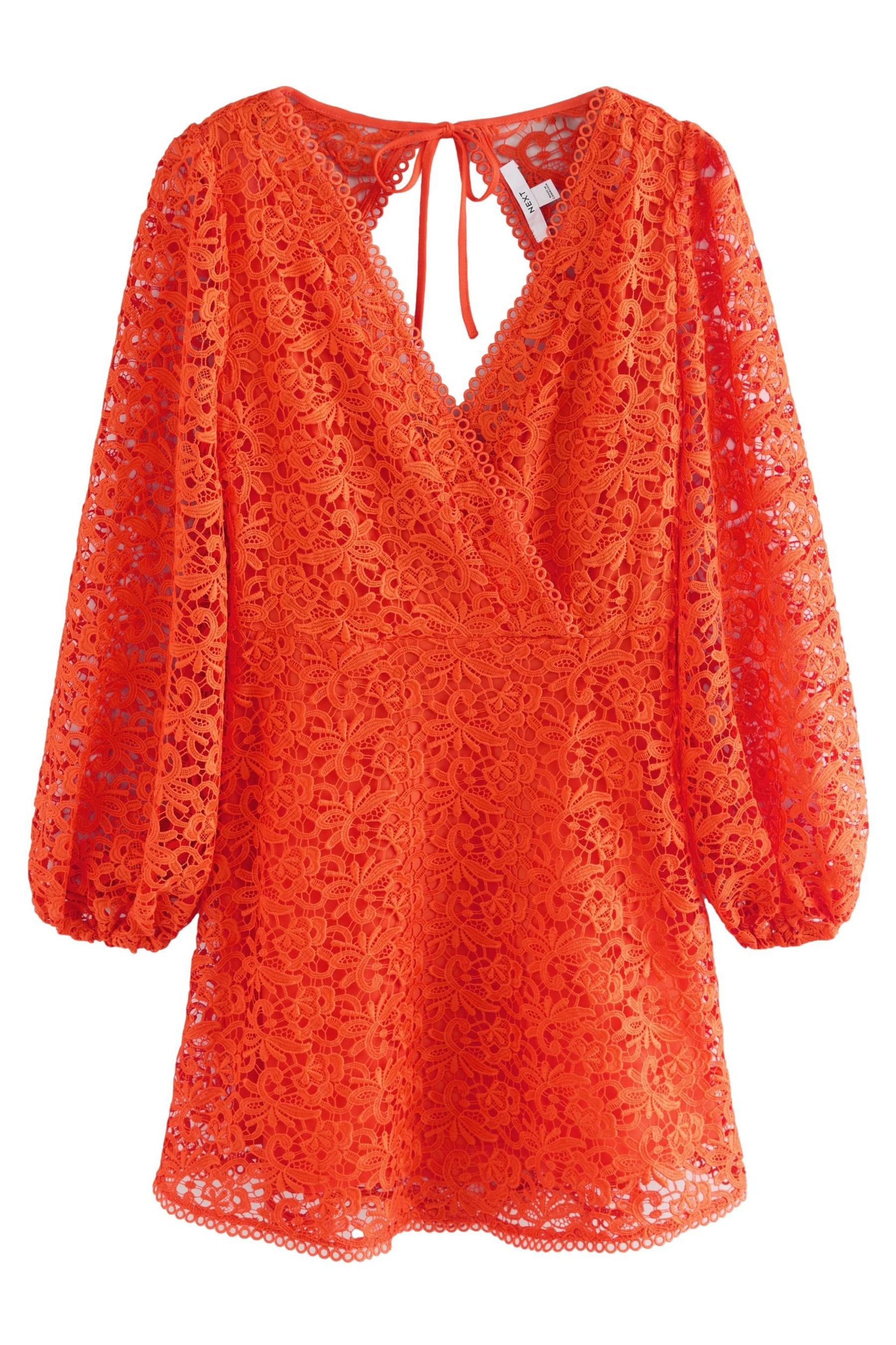 Next Minikleid Langärmeliges A-Linien-Minikleid mit Spitze (1-tlg)