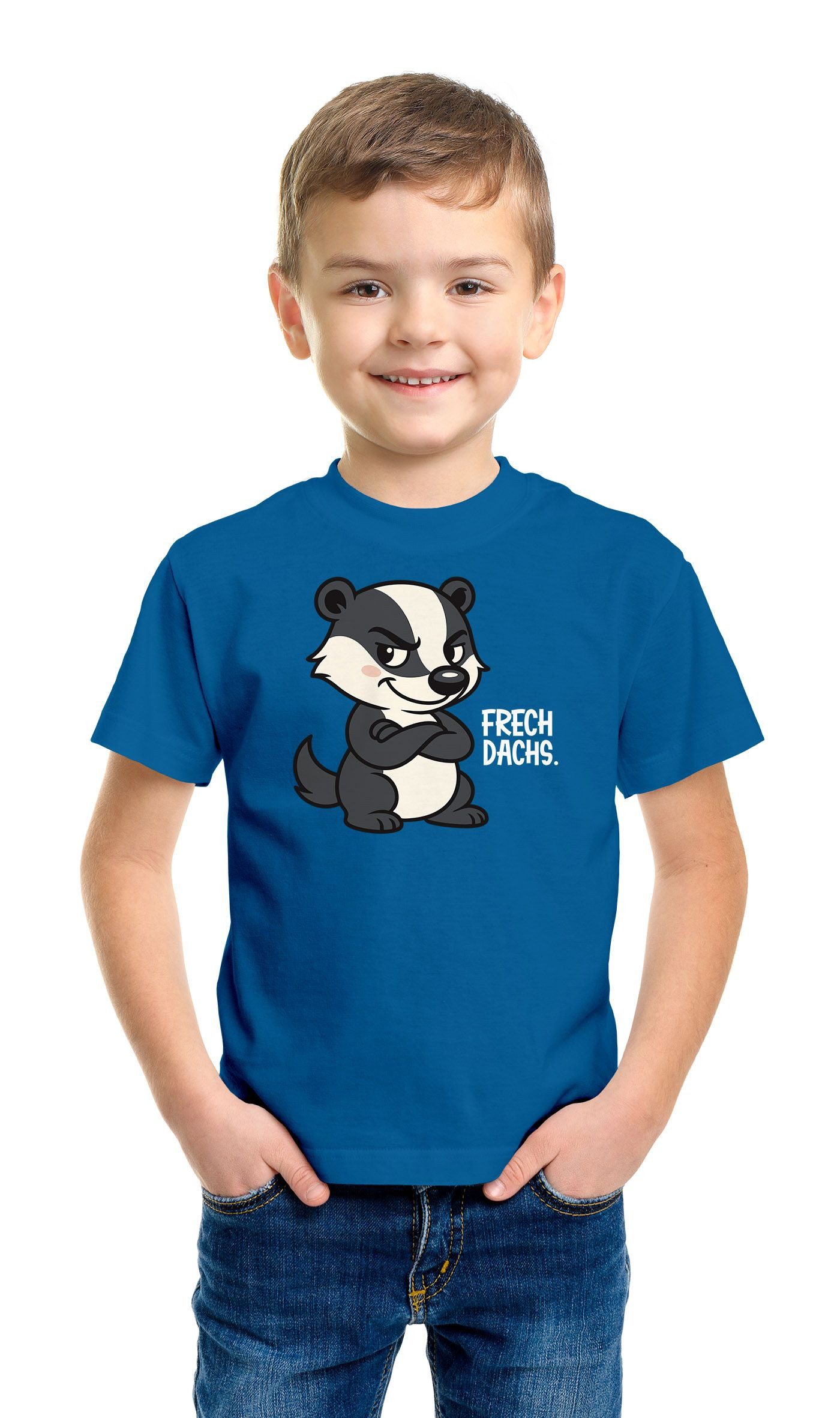 MoonWorks Print-Shirt Kinder T-Shirt Jungen mit Aufdruck Frechdachs Spruch lustig