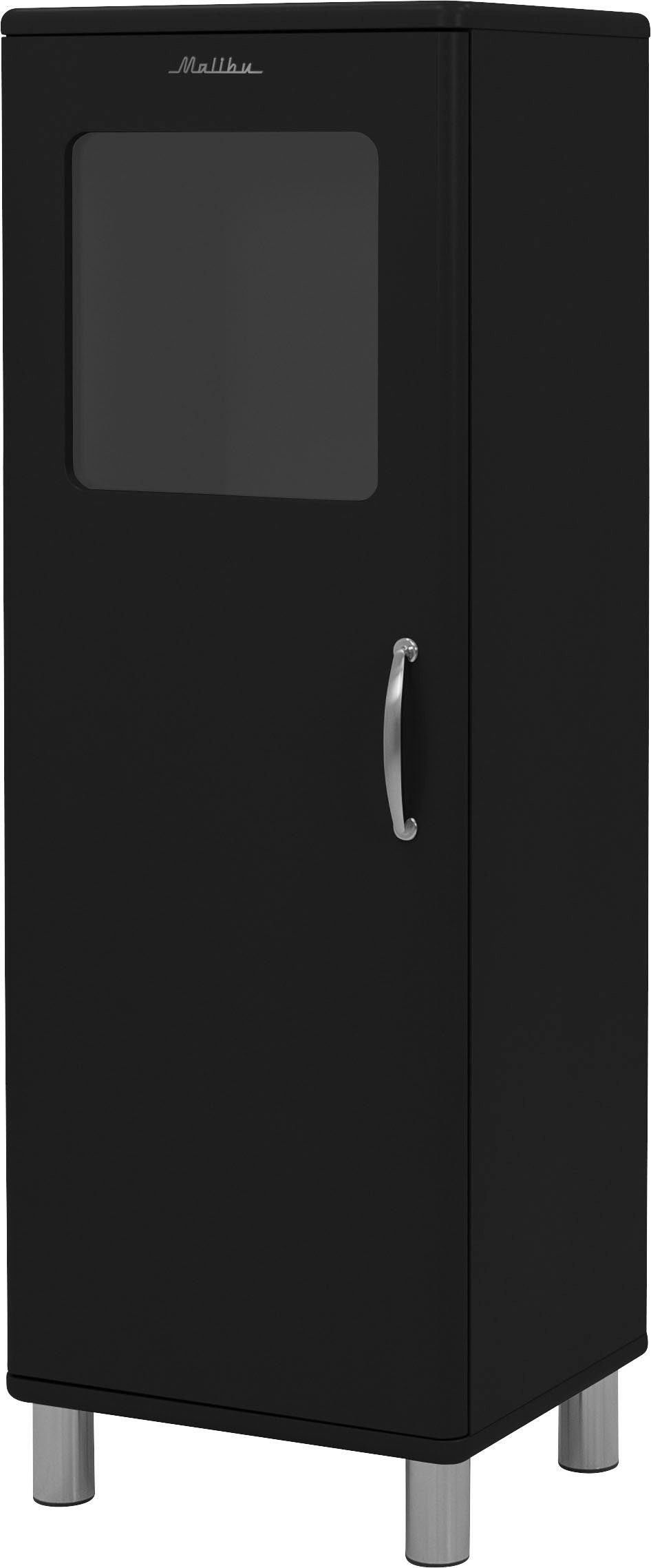 zwei Höhe oberen Black mit der Tür, Shadow 143 Malibu Tenzo in Vitrine cm Glaseinsatz Einlegeböden, (1-St)