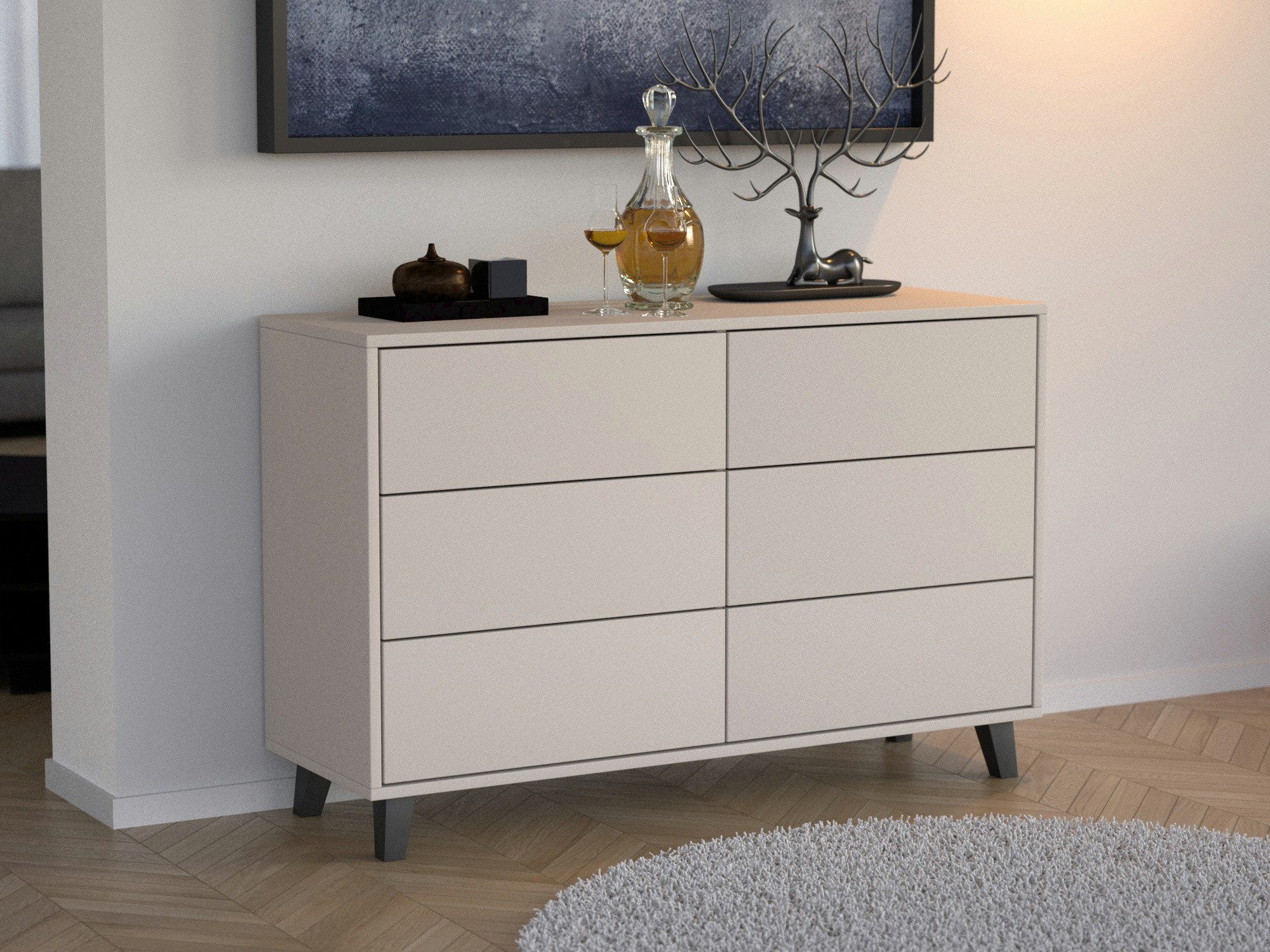 Beautysofa Kommode HOME 6S mit 6 Schubladen (verschiedene Farben), Breite: 120 cm