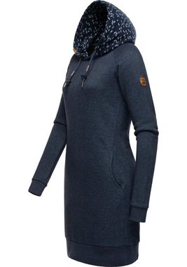 Ragwear Druckkleid Bess Langärmliges Baumwoll Kleid mit Printmuster-Kapuze