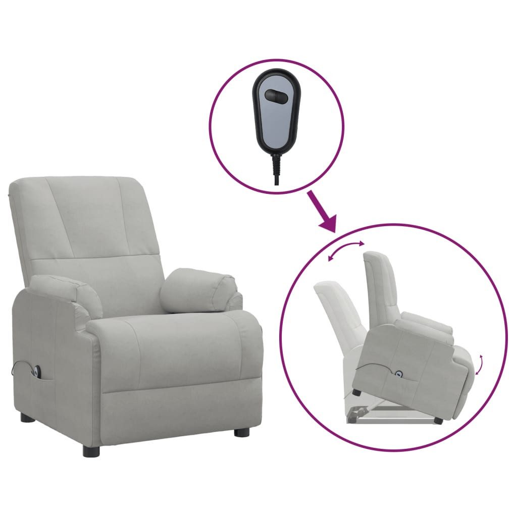 vidaXL Sessel Relaxsessel mit Aufstehhilfe Hellgrau günstig online kaufen