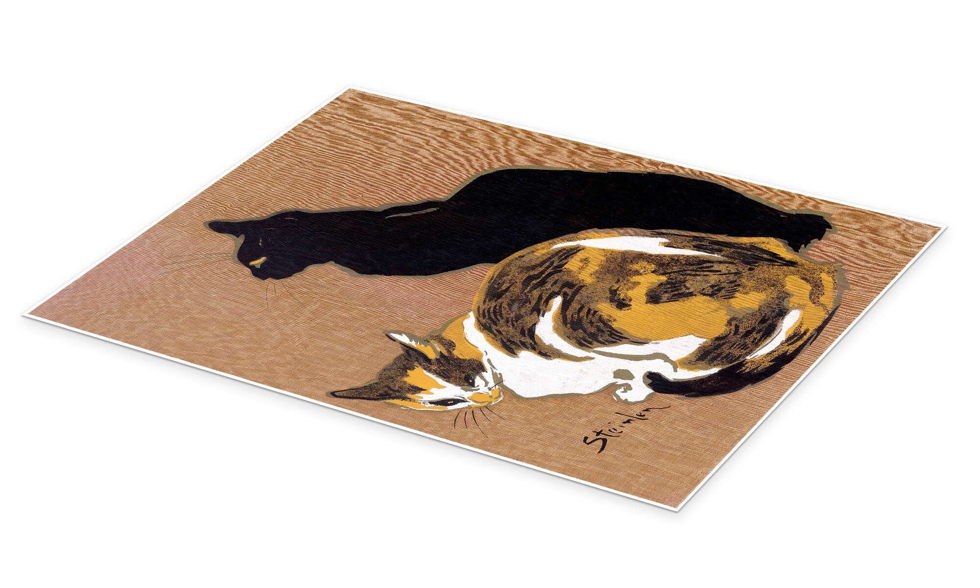 Posterlounge Wandbild Zwei Katzen, Théophile-Alexandre Steinlen, erhältlich als Poster, Leinwandbild, Wandsticker oder Acrylglasbild