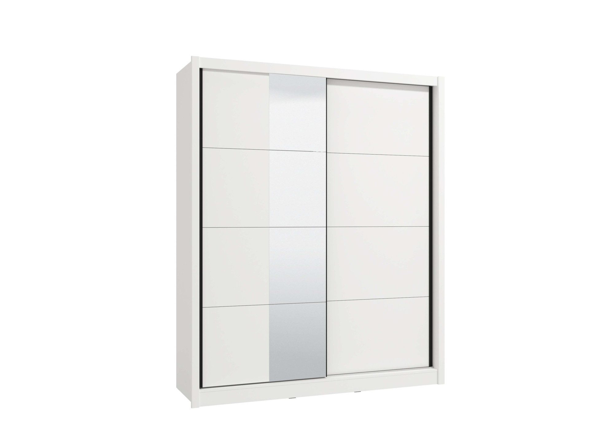 Schwebetürenschrank Albi, Schlafzimmerschrank, Wäscheschrank in cashmere oder weiß