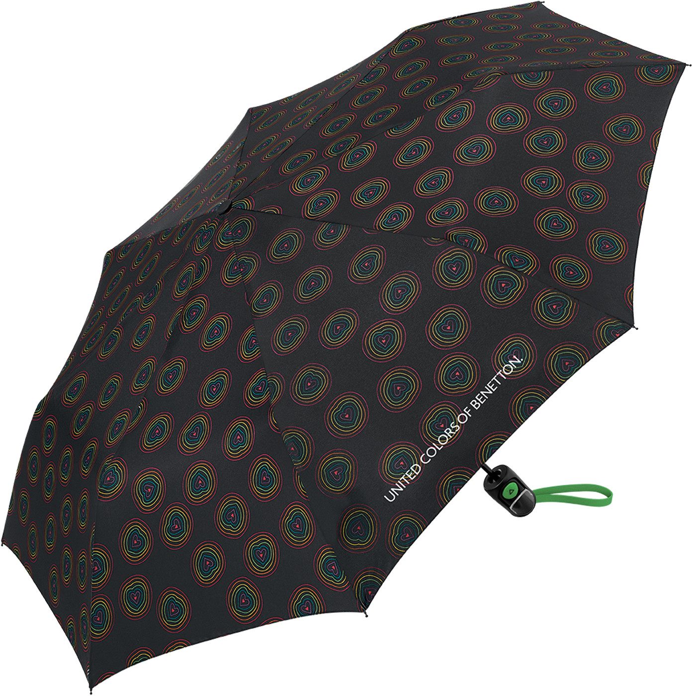 United Colors of Benetton Taschenregenschirm für Damen mit Auf-Automatik FS 2026 Design, klein, leicht, stabil und modern