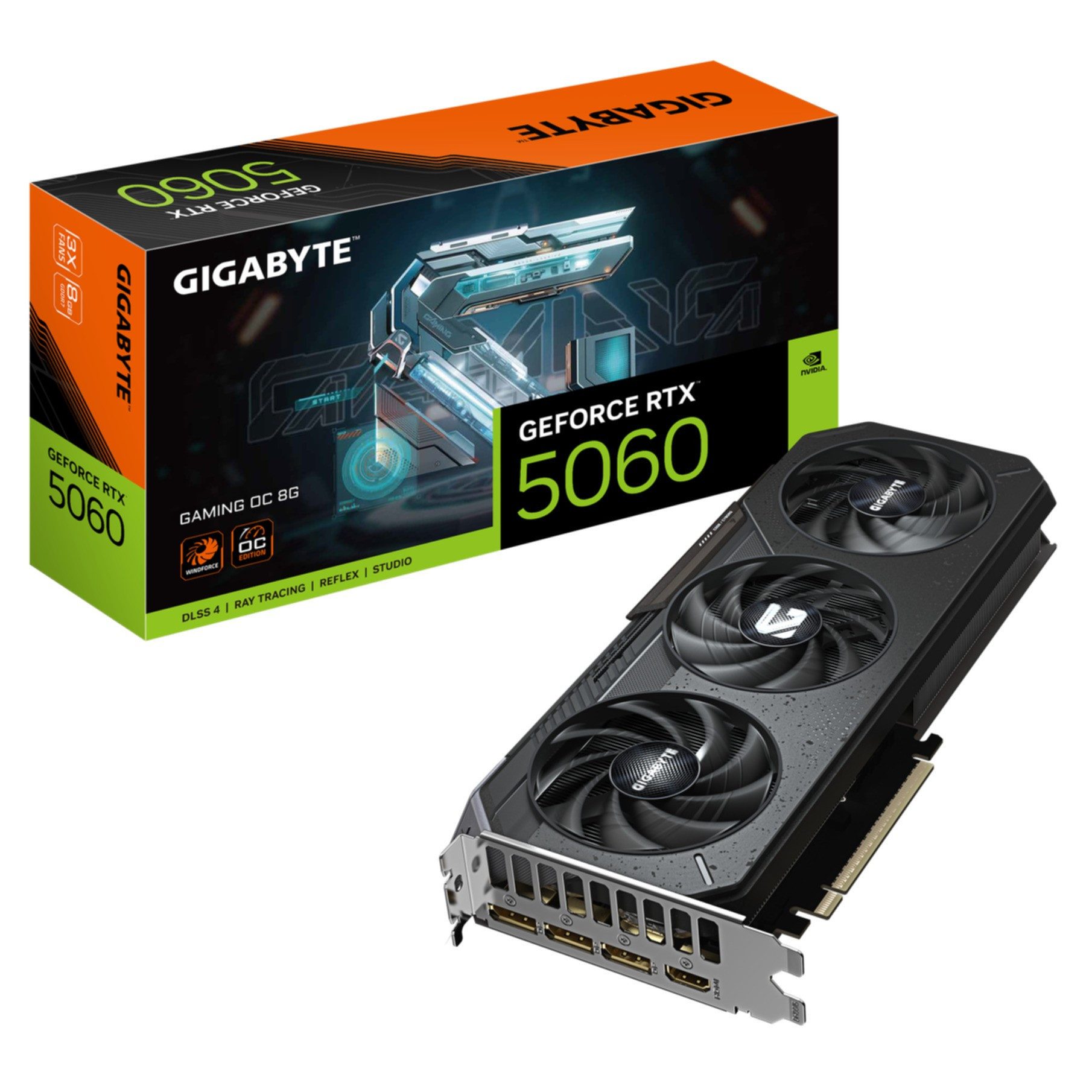 Gigabyte GeForce RTX 5060 GAMING OC 8G Grafikkarte - 8GB GDDR7, 128bit, PCI-E 5 Grafikkarte