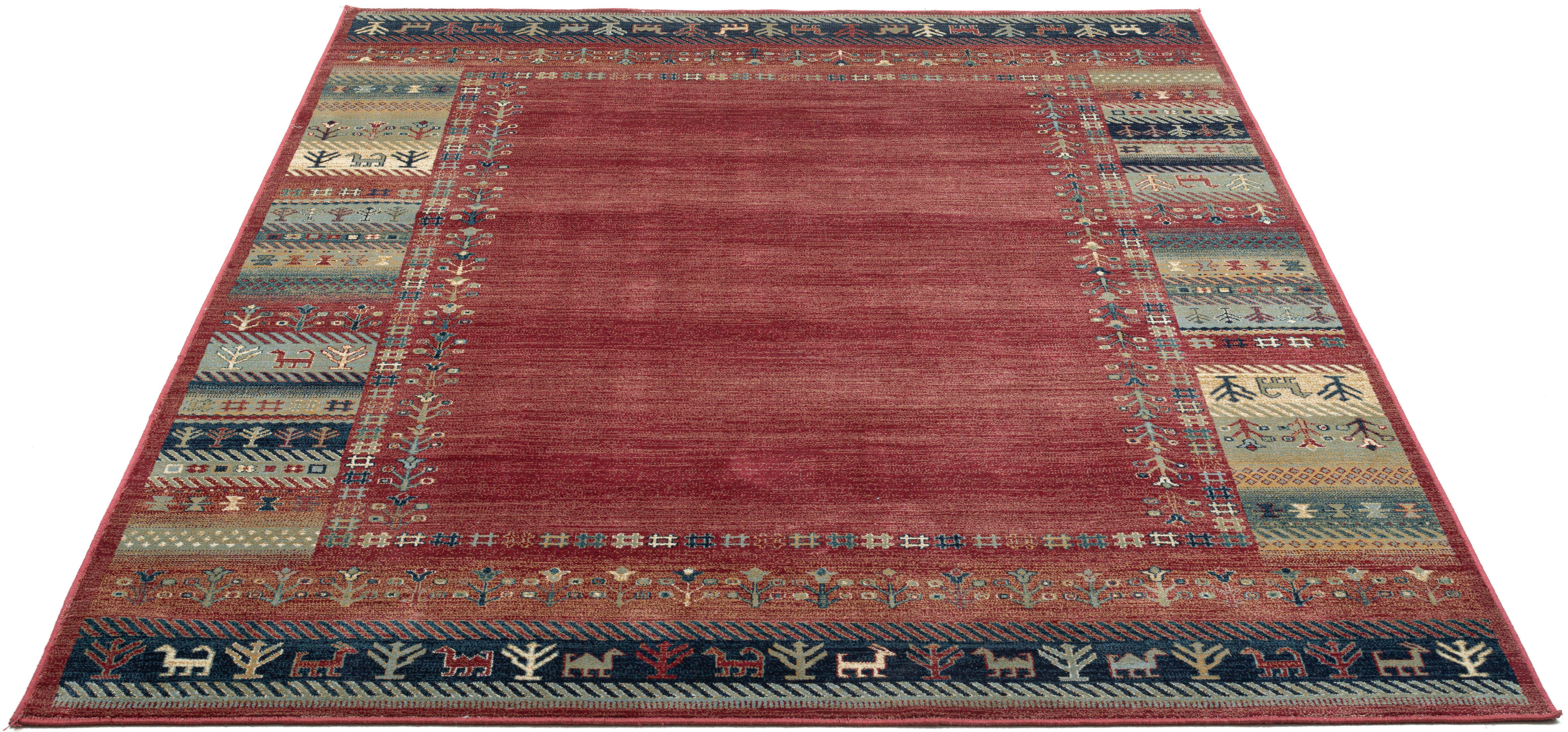 Gino Falcone Teppich Cherina GF-131, rechteckig, Höhe: 8 mm, Ethno Design, mit Bordüre, leichter Glanz, 100 % Viskose, Wohnzimmer