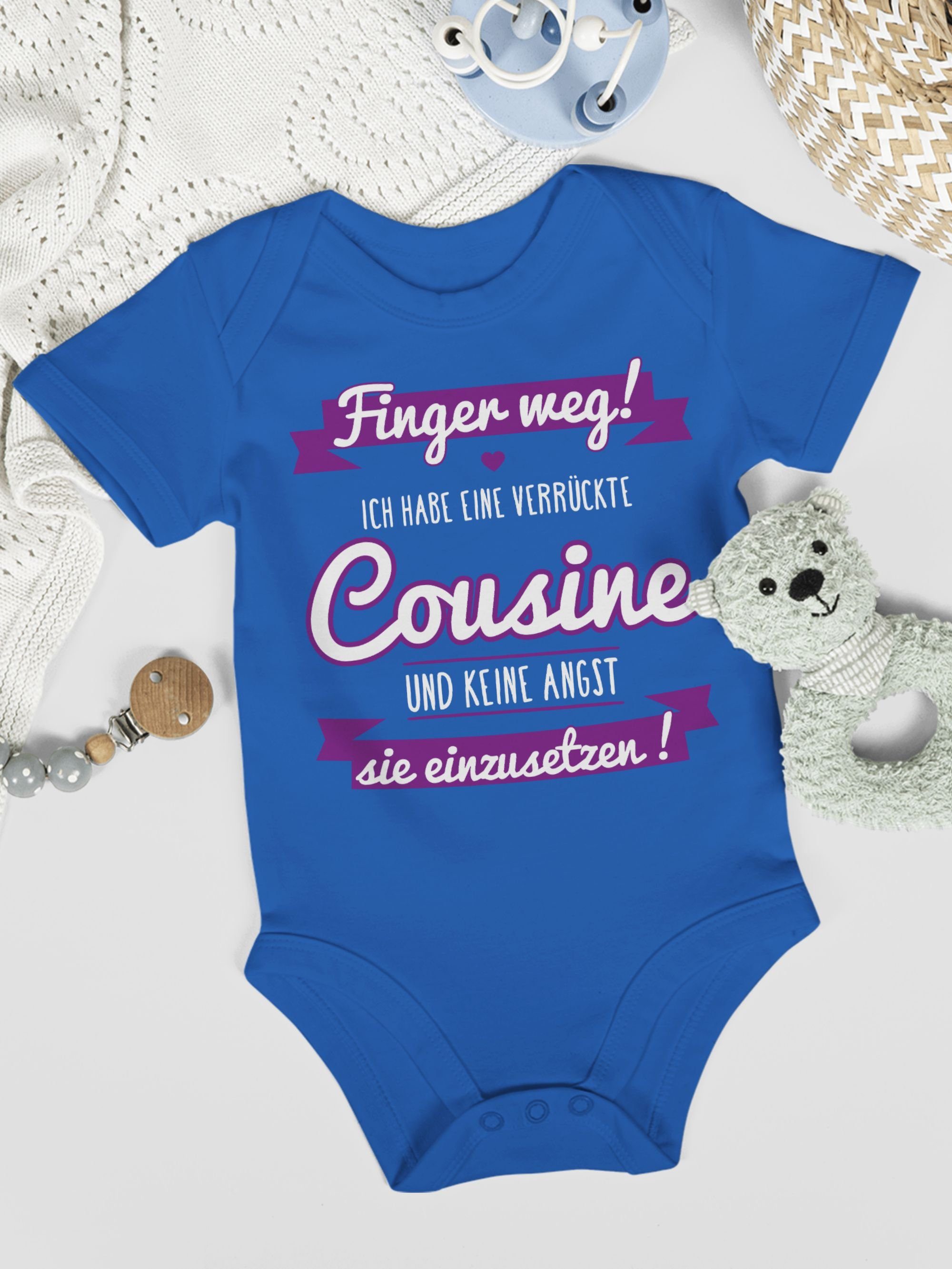 habe 3 Baby lila Royalblau Sprüche verrückte Cousine eine Shirtbody Ich Shirtracer