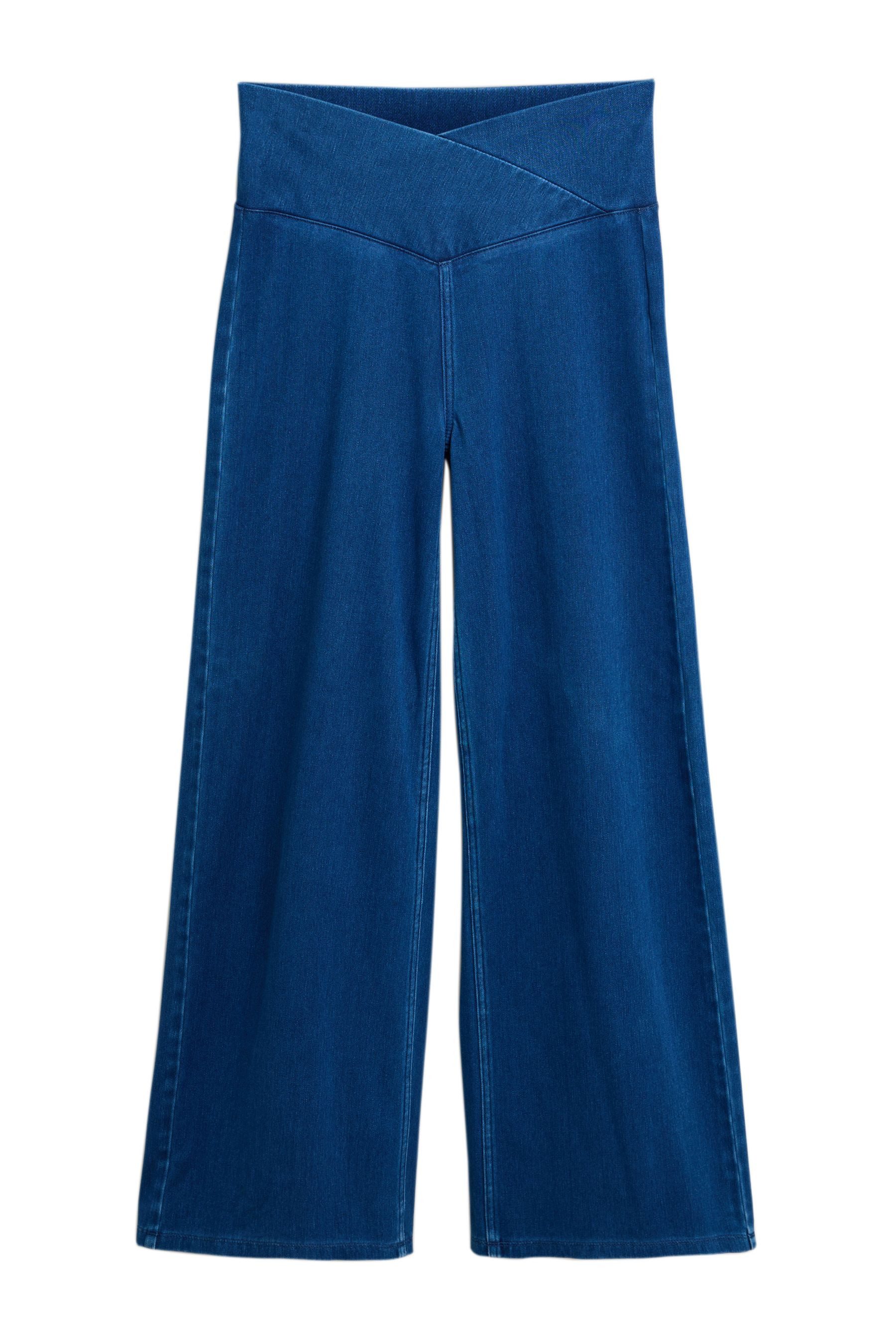 Next Jeansleggings Denim-Hose aus Jersey mit weitem Bein (1-tlg)