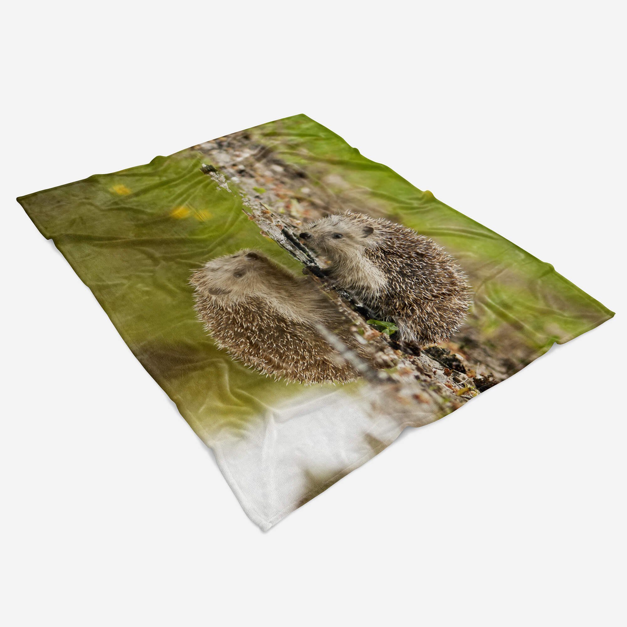 Sinus Art Handtücher Handtuch Handtuch Wasserstel, mit an Saunatuch Tiermotiv Strandhandtuch Kuscheldecke Baumwolle-Polyester-Mix (1-St), Igel