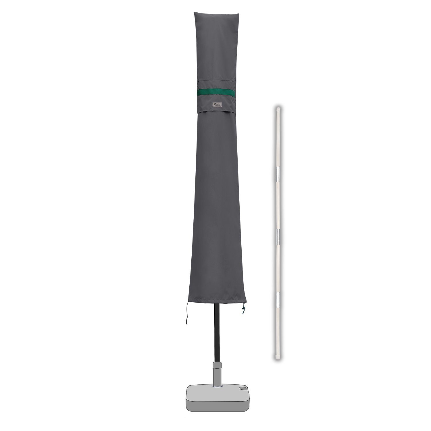 Sekey Sonnenschirm-Schutzhülle Amepschirm Schutzhülle für Sonnenschirm mit Reißverschluss und Stab, für Ø 350 cm / 300 x 200 cm Gartenschirm