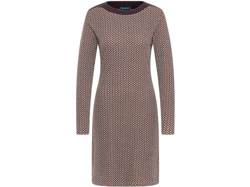 Tranquillo Jerseykleid tranquillo Bio-Damen-Midi-Kleid mit abgesetztem Au