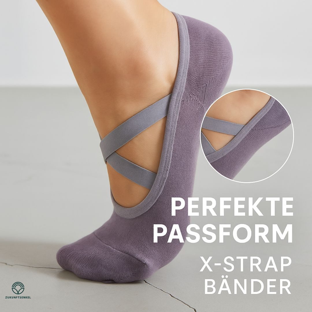 ZUKUNFTSENKEL Sportsocken 5er Pack Yoga Anti Rutsch Socken Damen (für Yoga, Fitness, Tanz, Gym, rutschfeste Trainingssocken) Pilates Socken, Ballett Socken, Workout Footwear