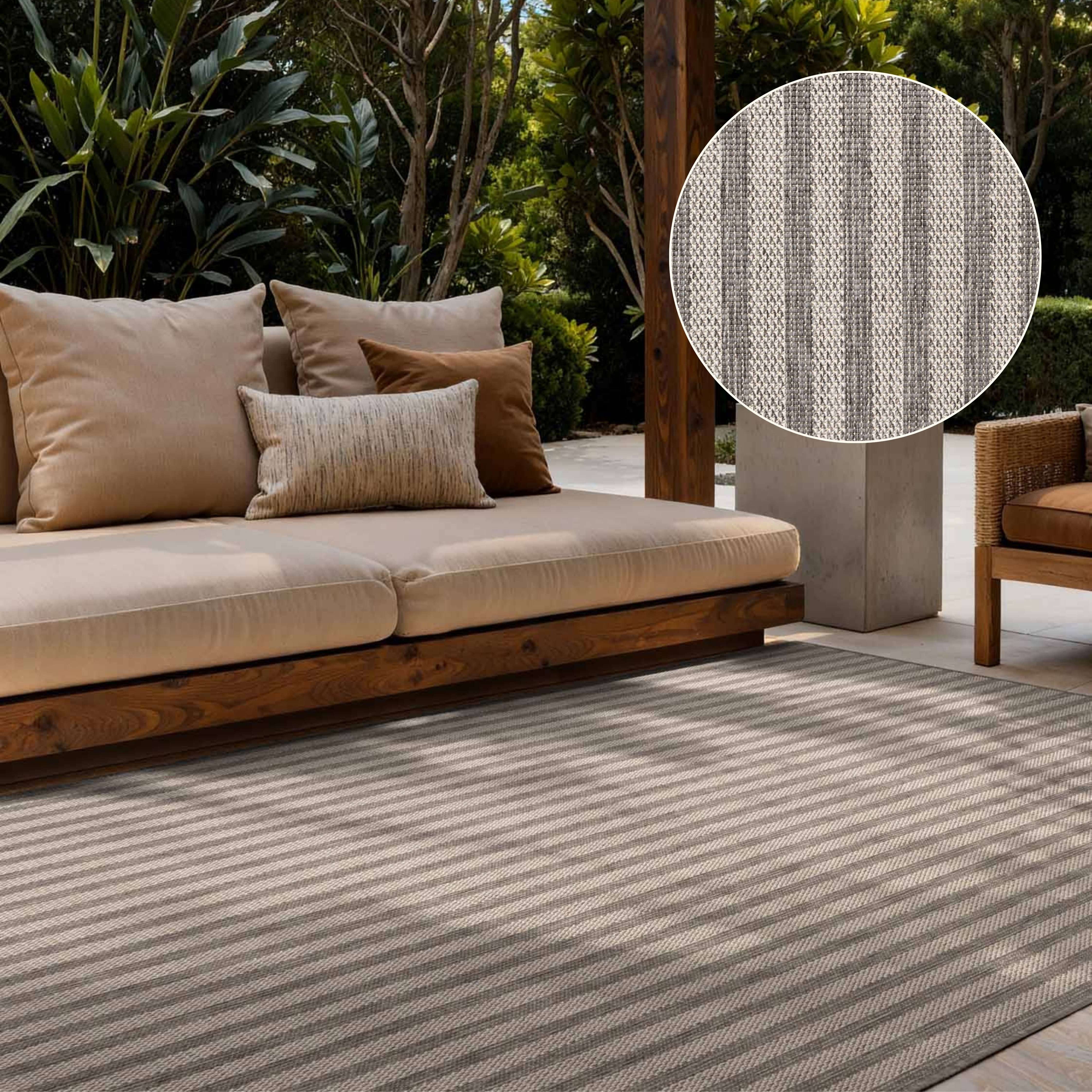 Ted Baker Teppich Linley, Wendeteppich, rechteckig, Höhe: 8 mm, Designteppich, Wetterfest, Pflegeleicht, Modern, Wohnzimmer, Terrasse