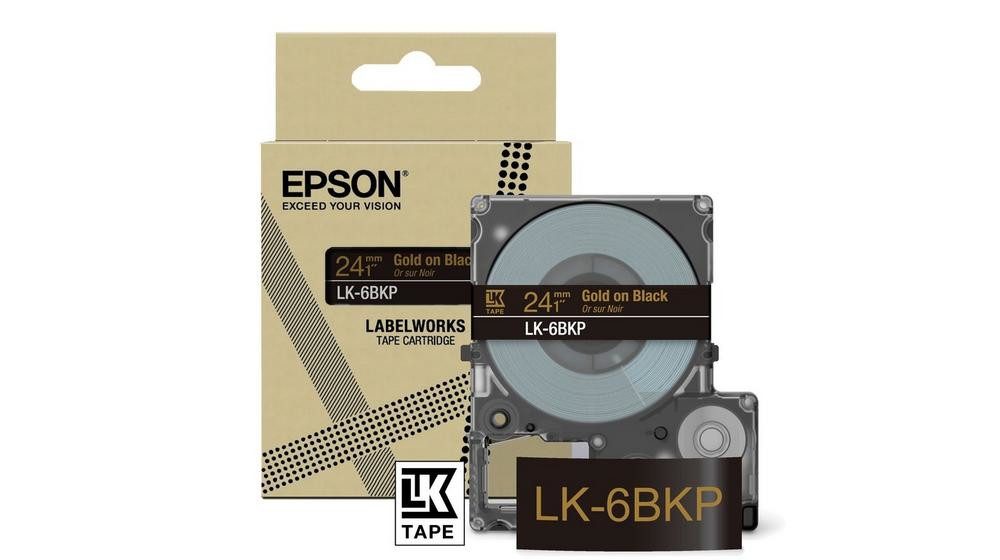 Epson Gift Tape - Schwarz / Schrift Gold 24mm Tintenpatrone
