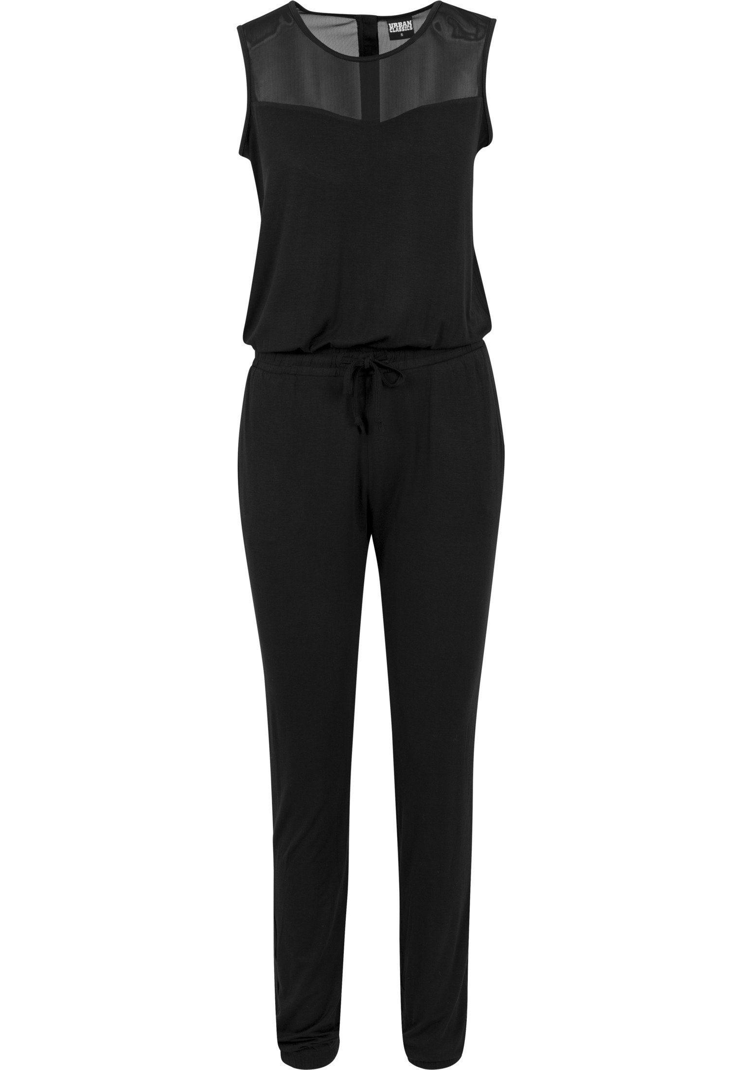 Jumpsuit URBAN CLASSICS (1-tlg) Ladies Tech Tech Jumpsuit black Mesh TB1630 Damen Long Long Mesh