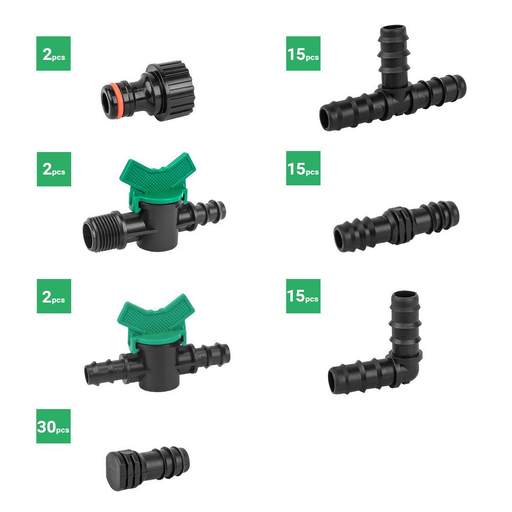 Bradas Bewässerungssystem Bewässerungsarmatur-Set Tropfbewässerung 16mm 81tlg Tropfschlauch – Bild 3 von 5