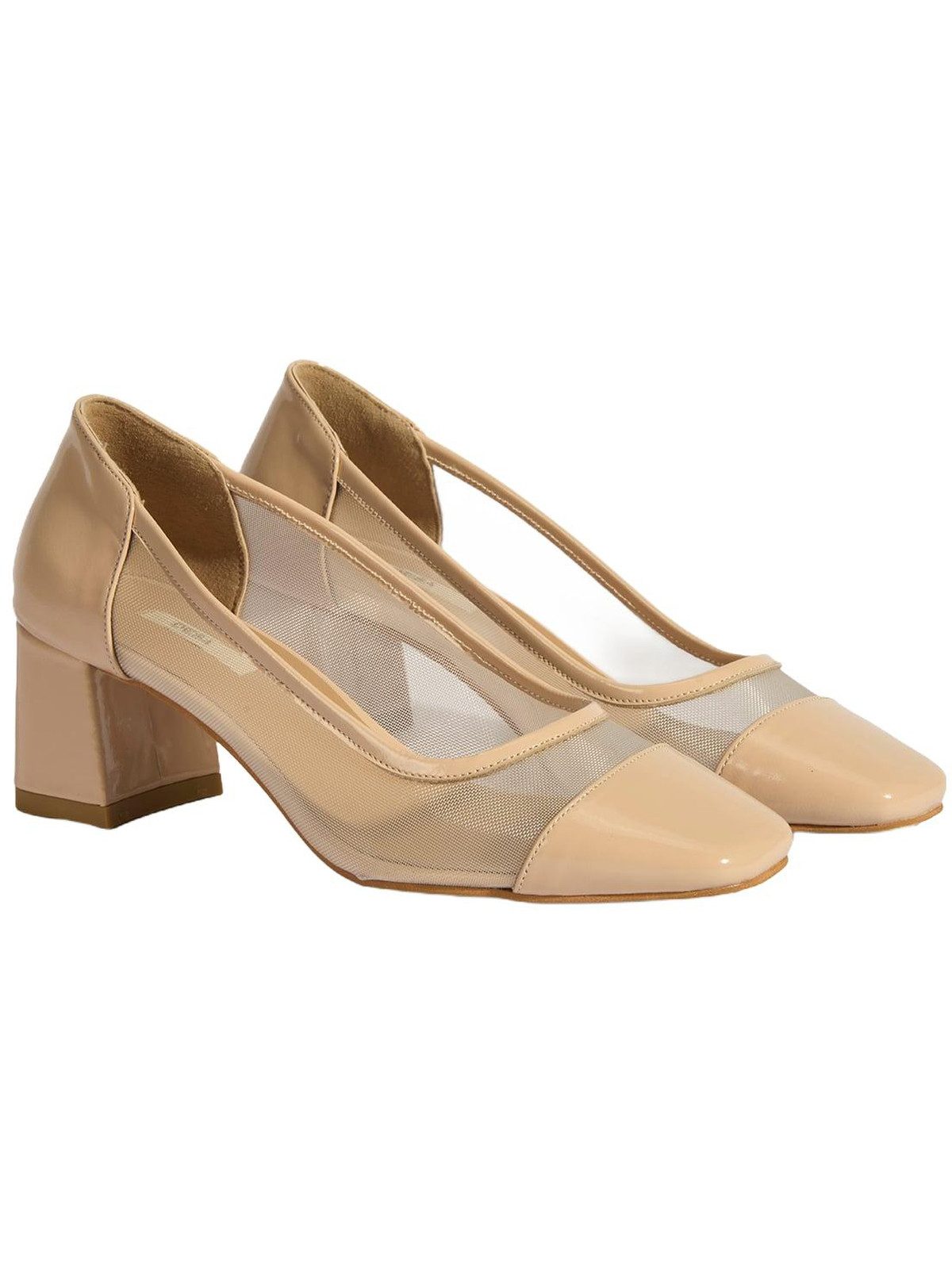 Desa Damen-Slipper – Obermaterial aus Lackleder, Lederfutter, Blockabsatz, Pumps