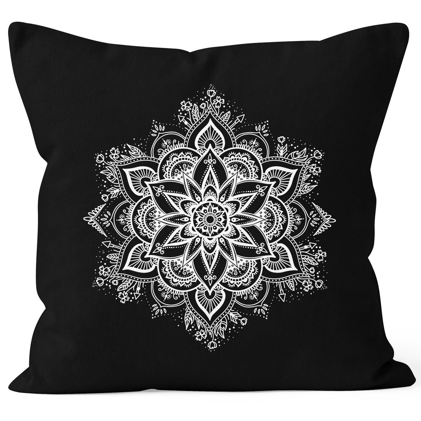 Autiga Dekokissen Kissenbezug Mandala Ornament Bohemian Boho Ethno Kissen-Hülle Deko-Kissen Autiga® schwarz